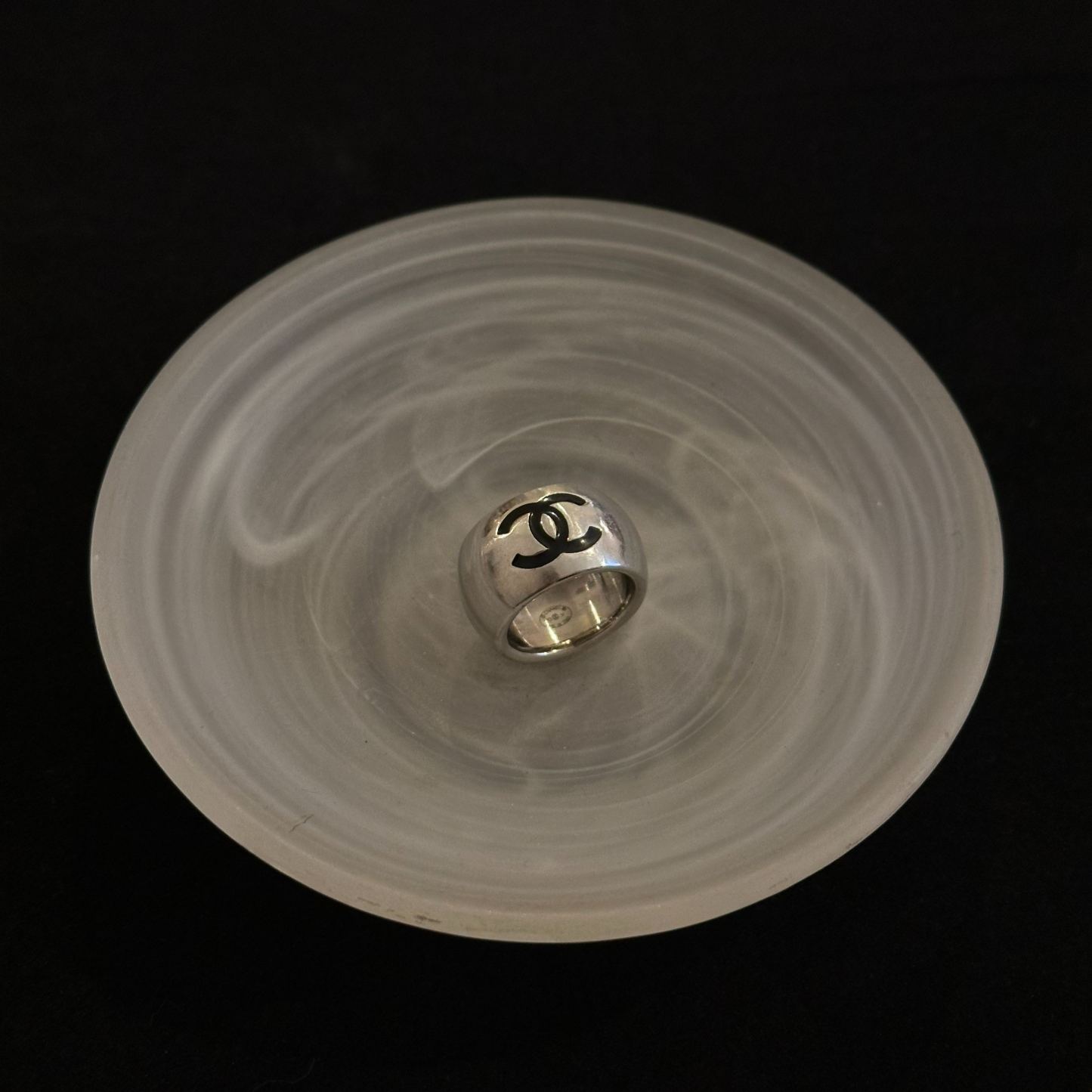 C Black Heart Reversible Ring