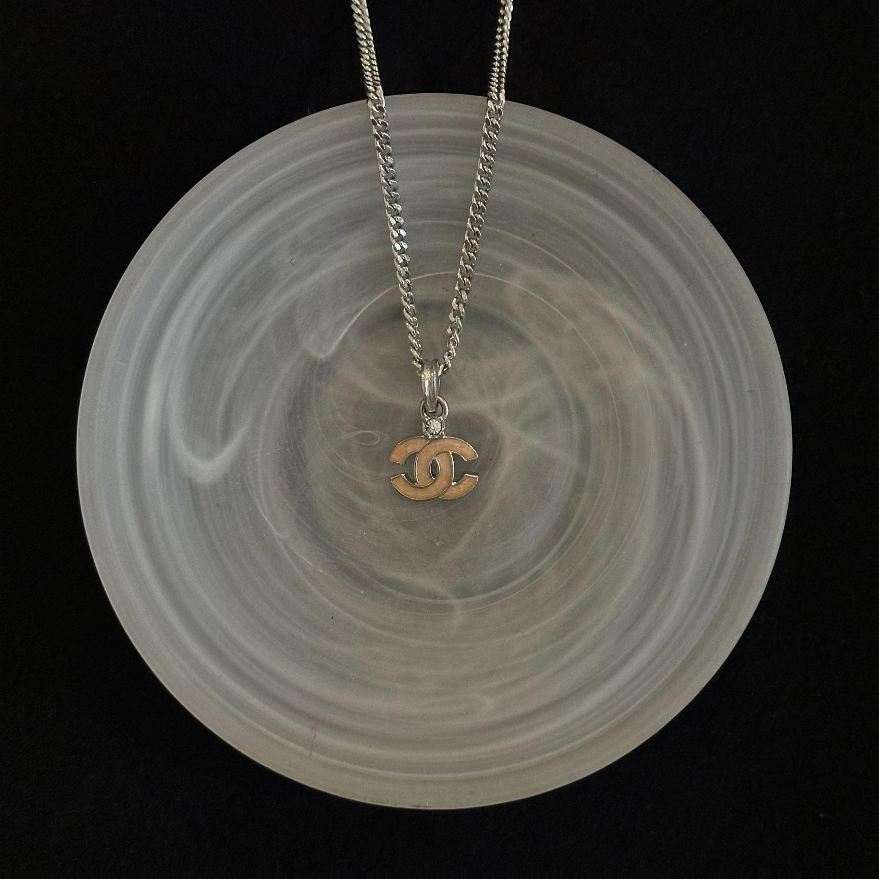 C Enamel Double C Necklace