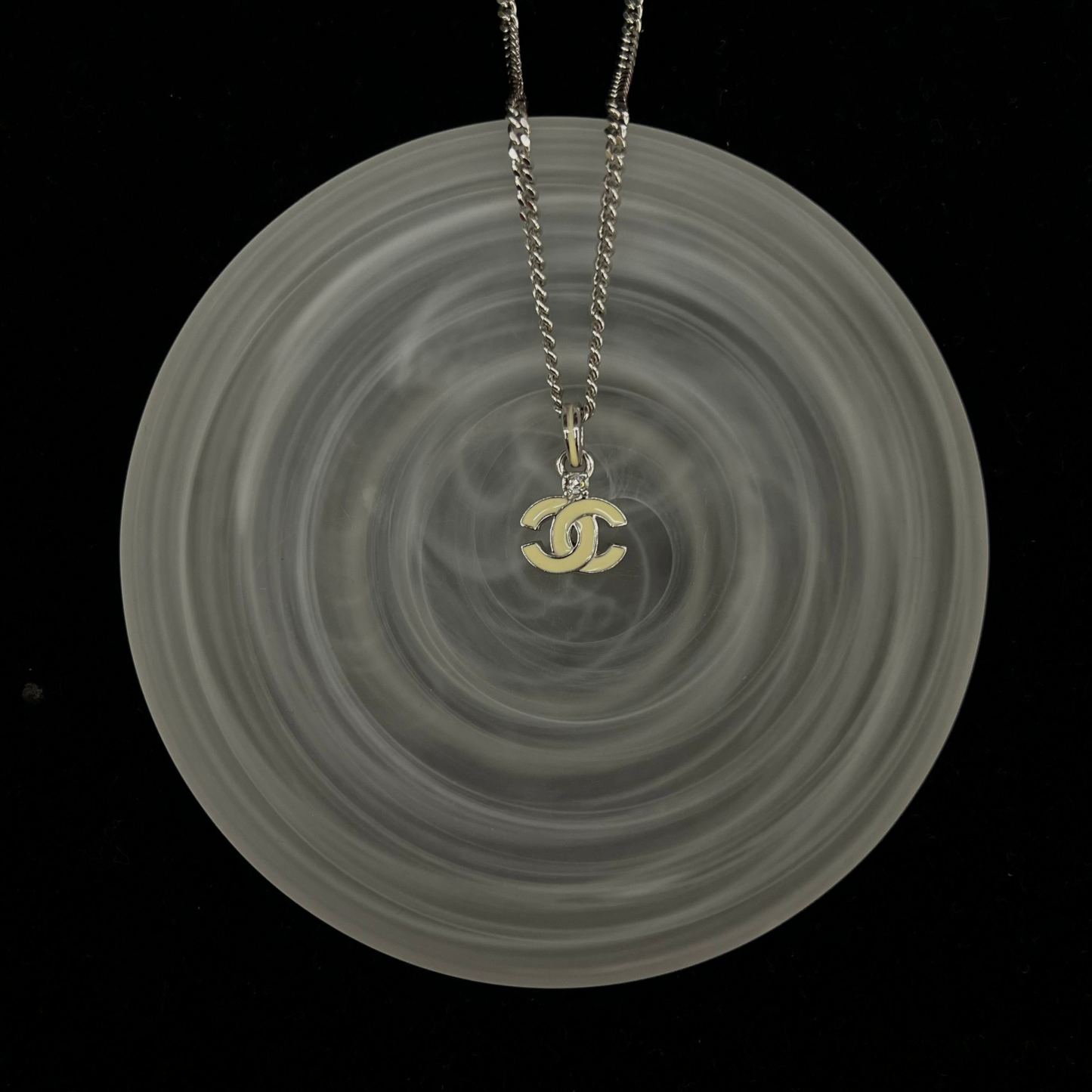 C Enamel Double C Necklace