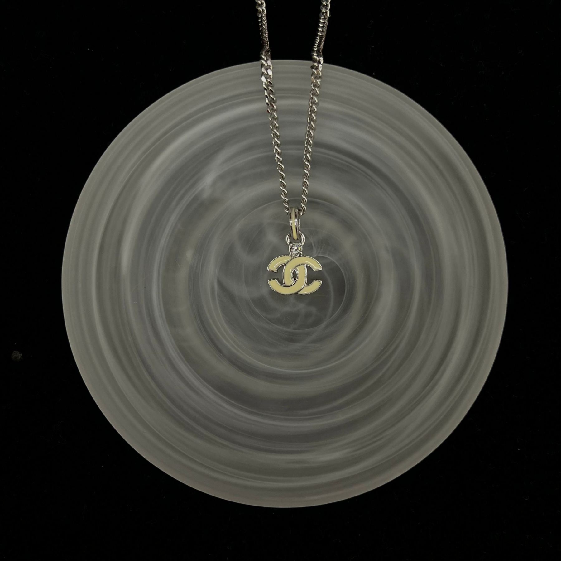 C Enamel Double C Necklace