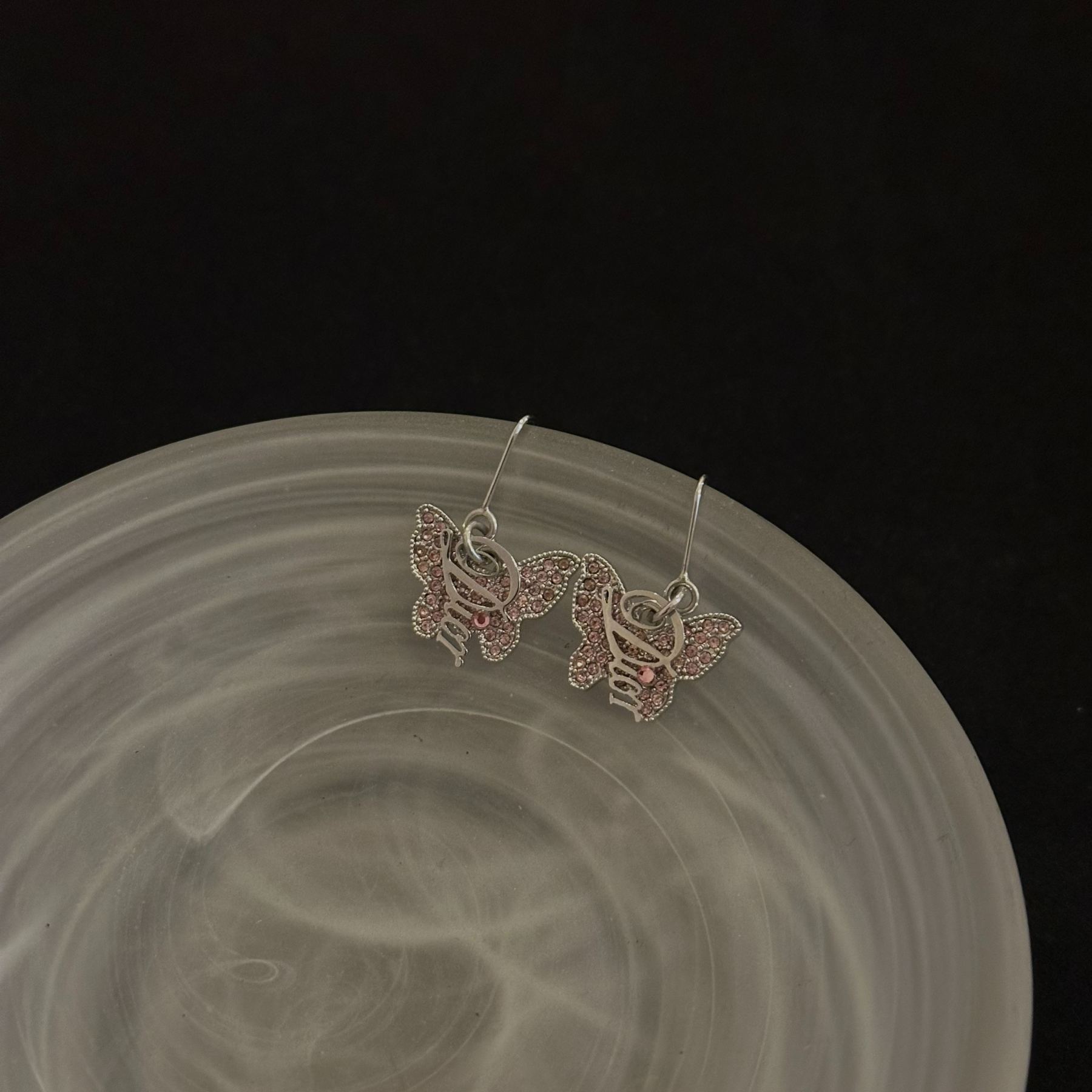 D Butterfly pendant earrings