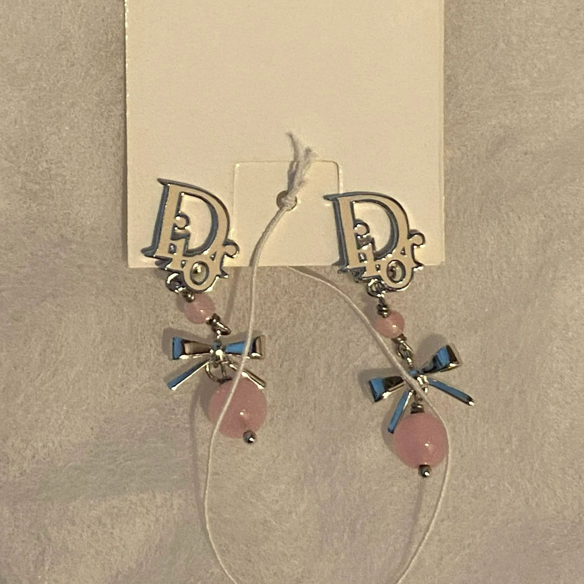 D Pearl Enamel Bow Earrings