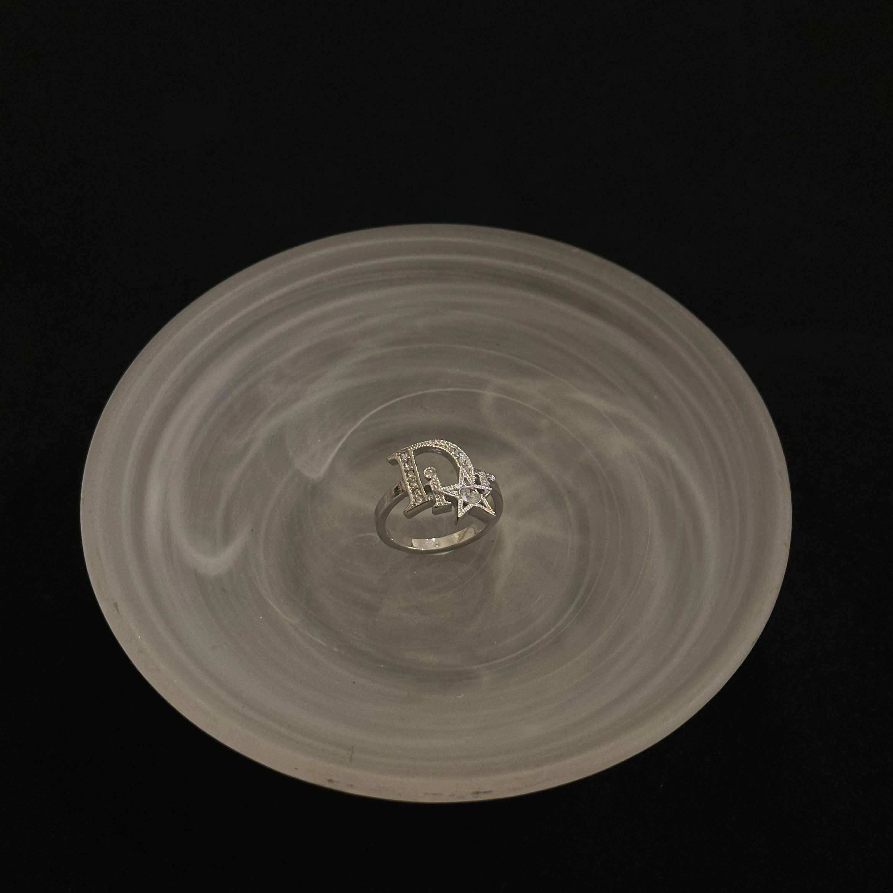 D Full diamond logo star ring