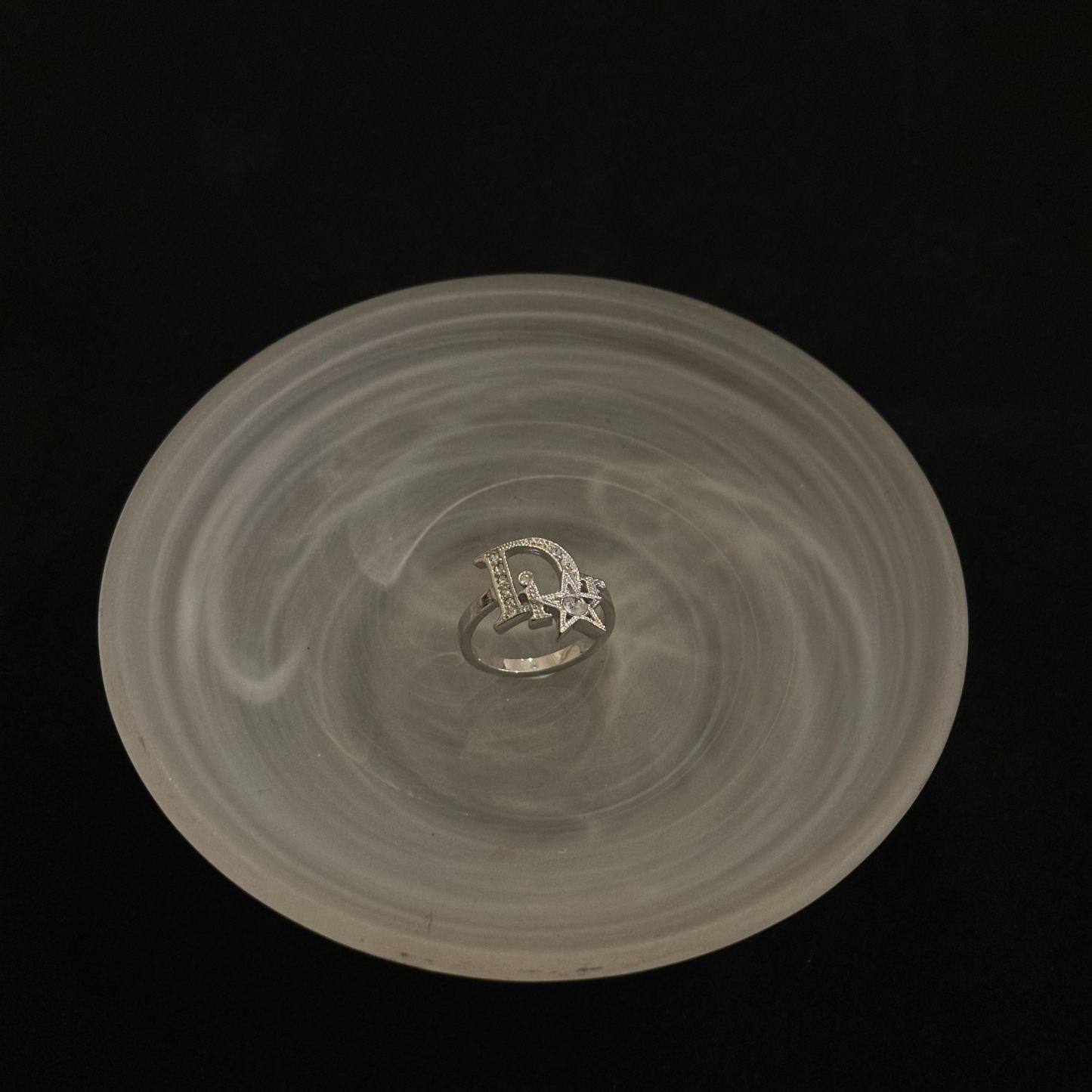 D Full diamond logo star ring