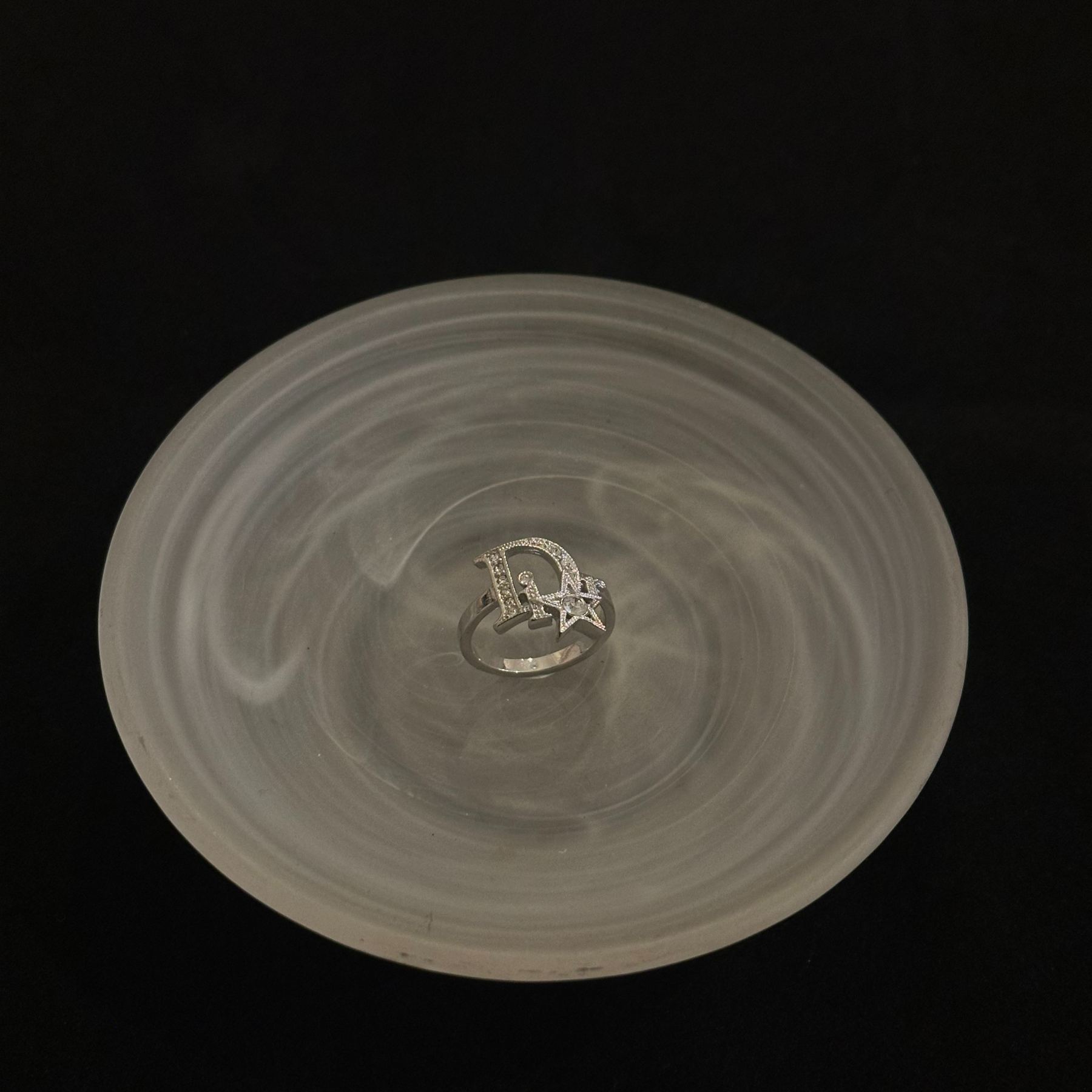 D Full diamond logo star ring