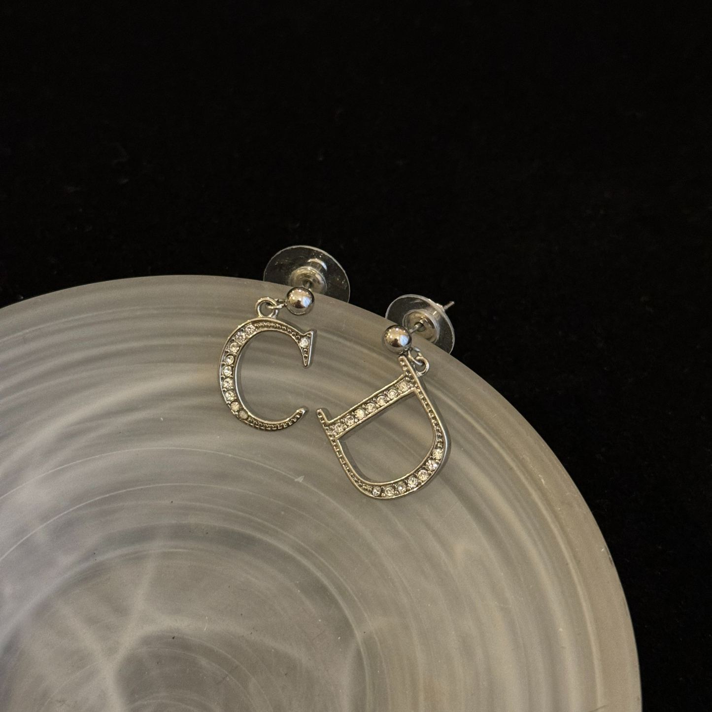 D CD diamond earrings