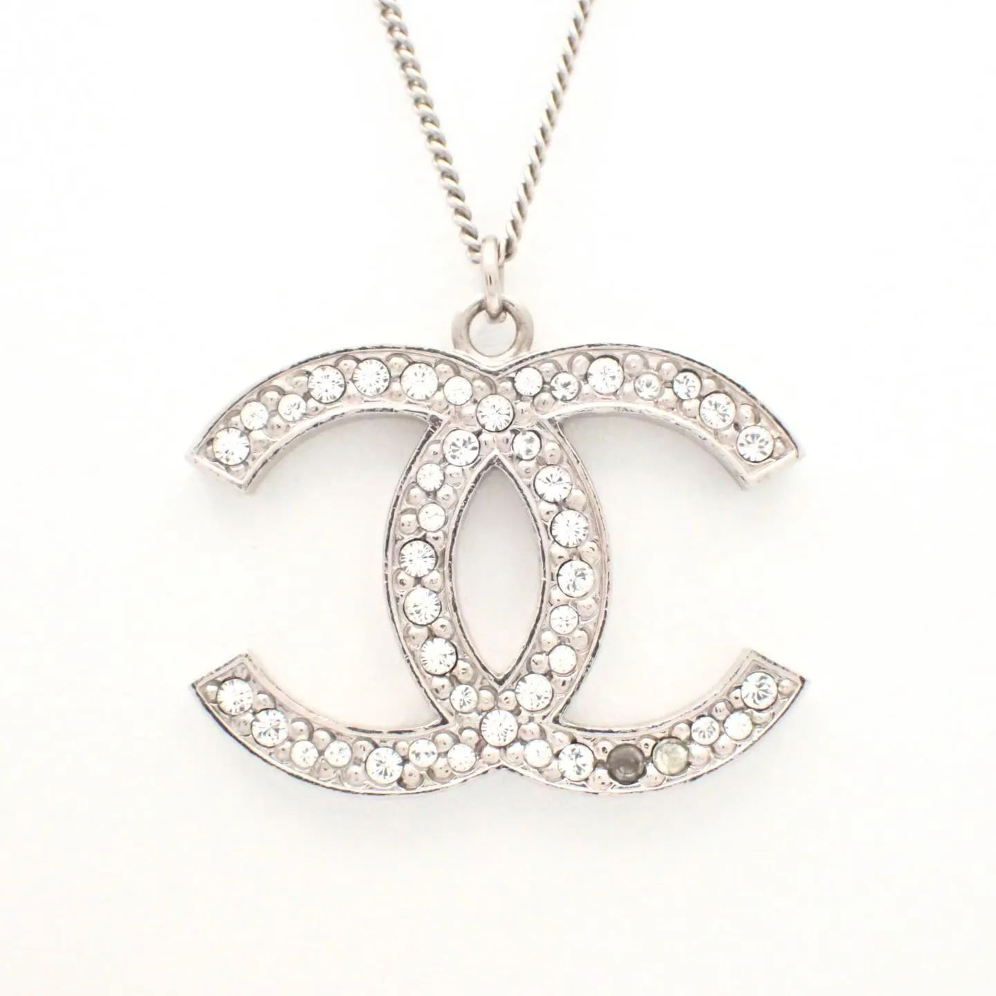 C Full diamond double C necklace