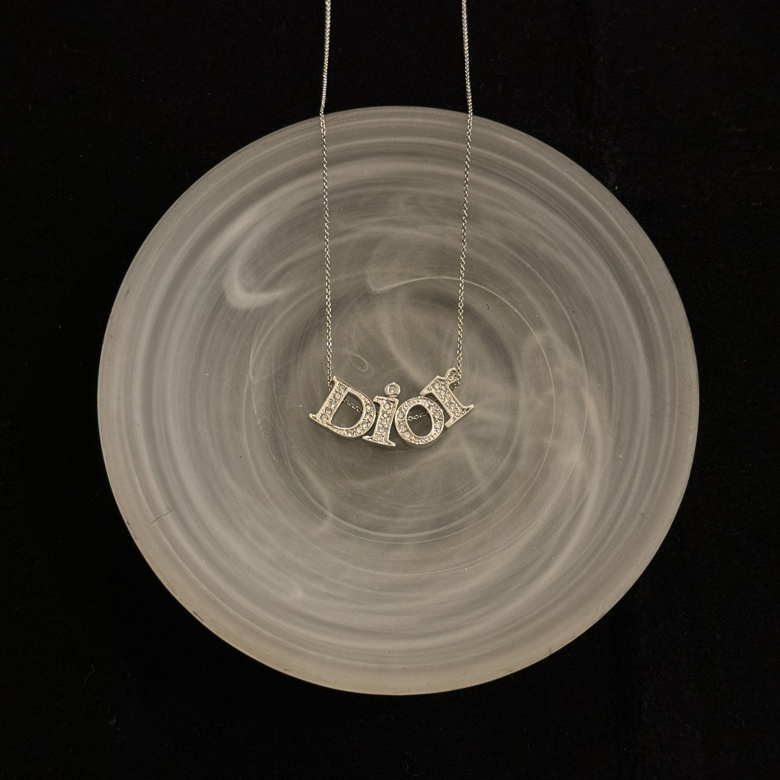 D Full diamond logo necklace