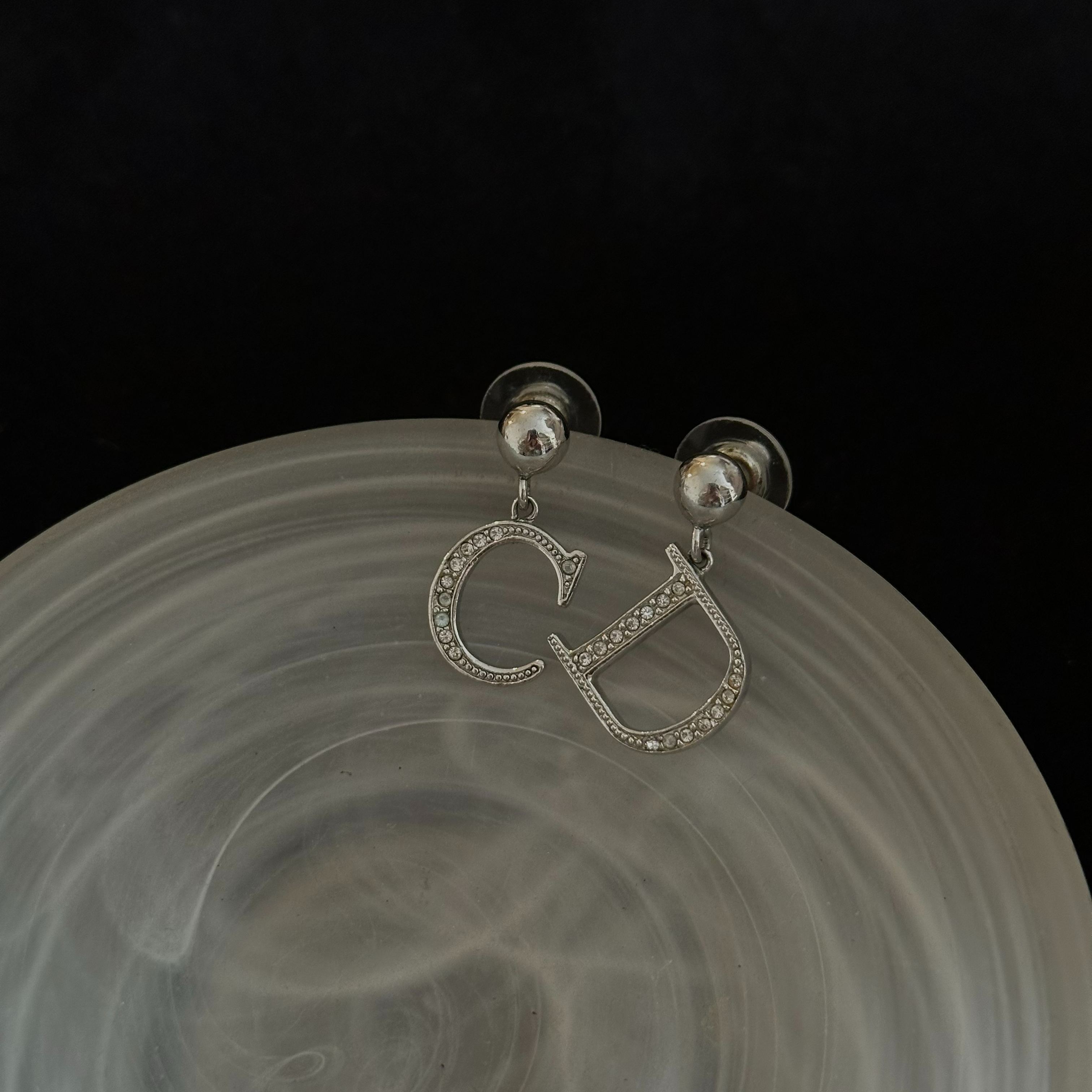 D CD diamond earrings