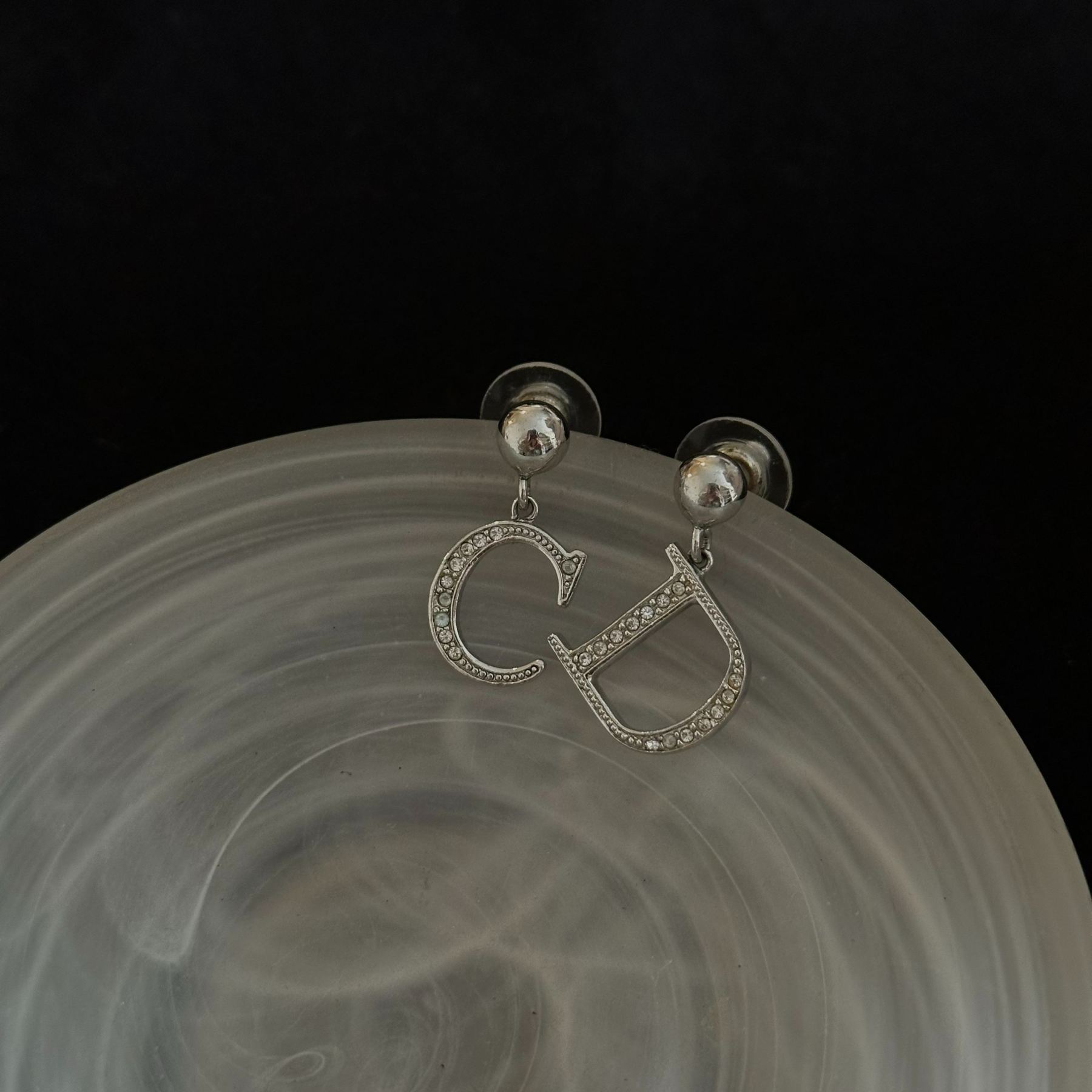 D CD diamond earrings