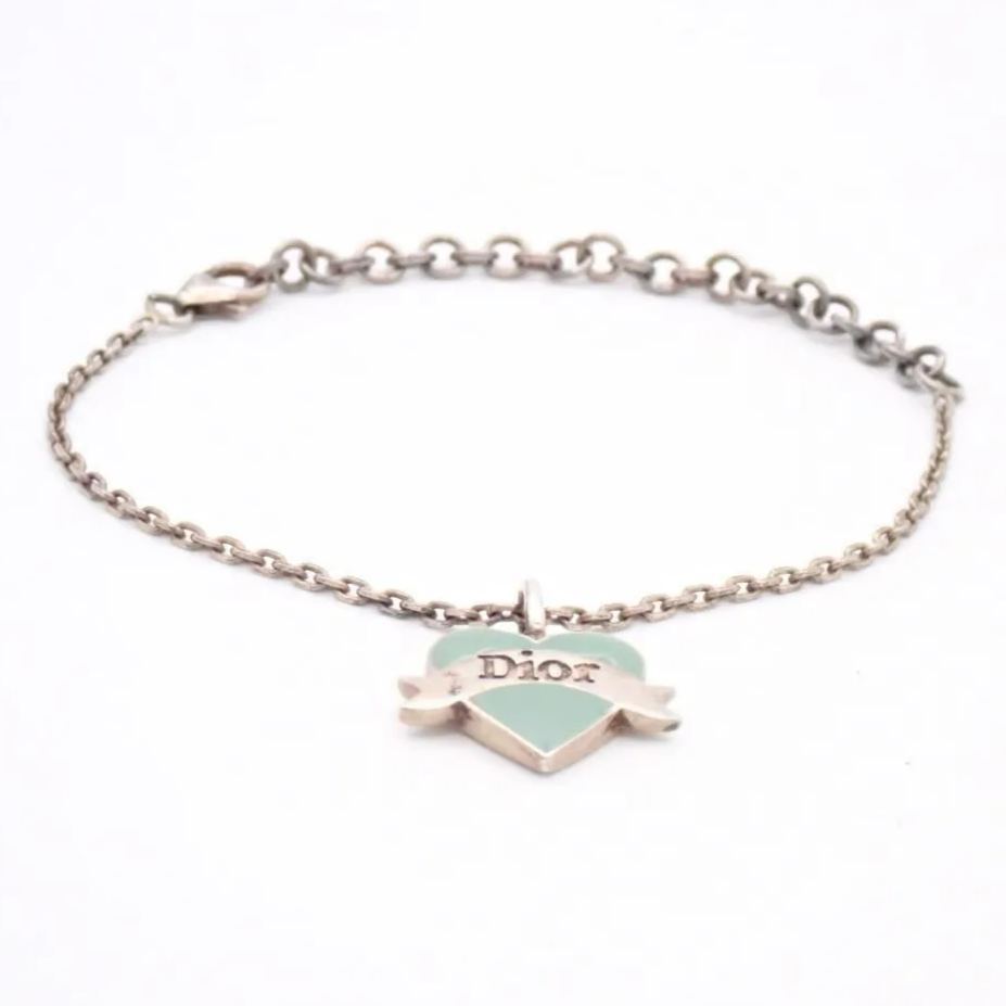 D Enamel Heart-Shaped Baby Blue Bracelet