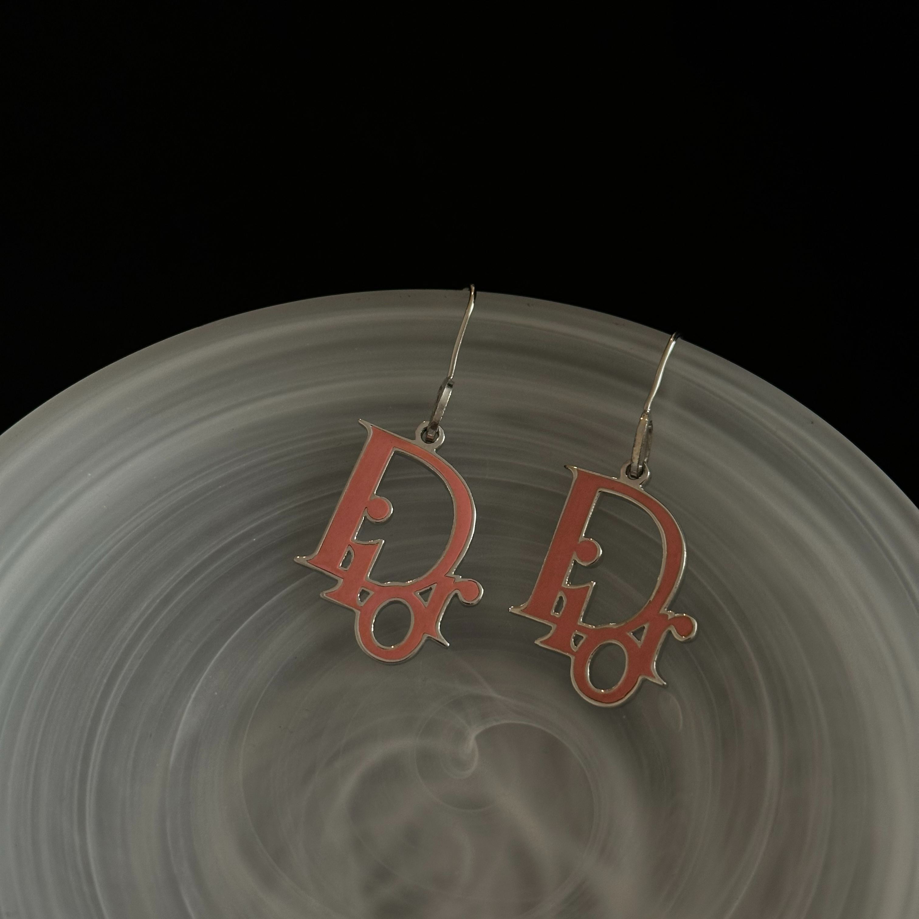 D Enamel logo earrings