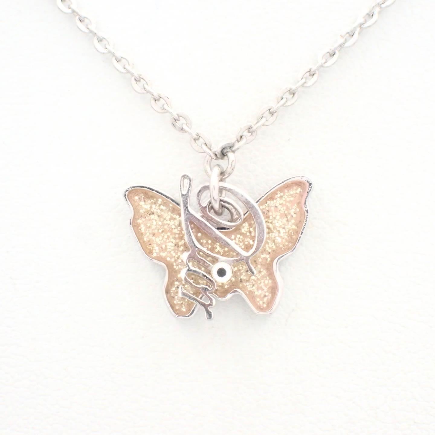 D Butterfly letter necklace