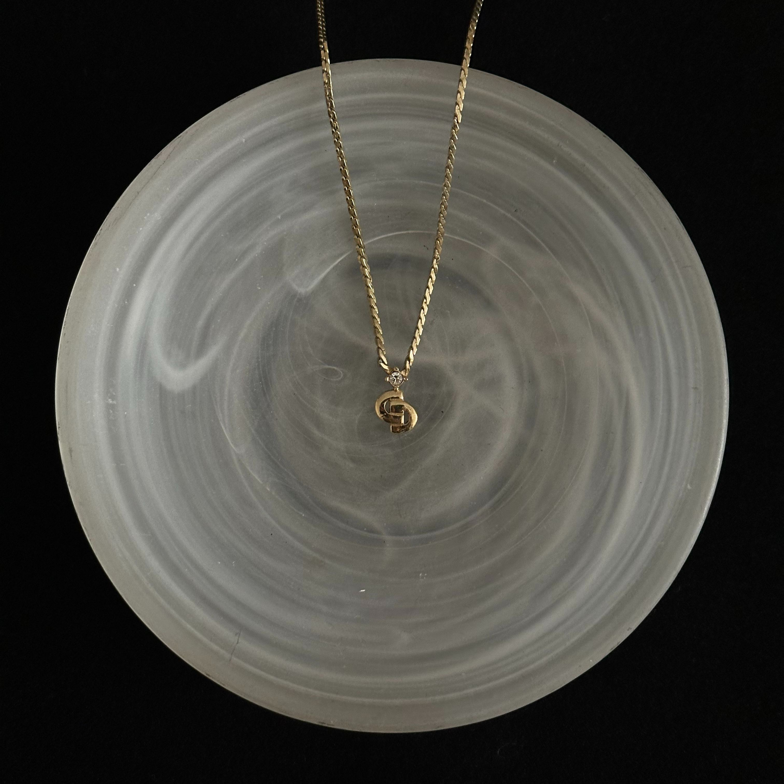 D CD rhinestone necklace