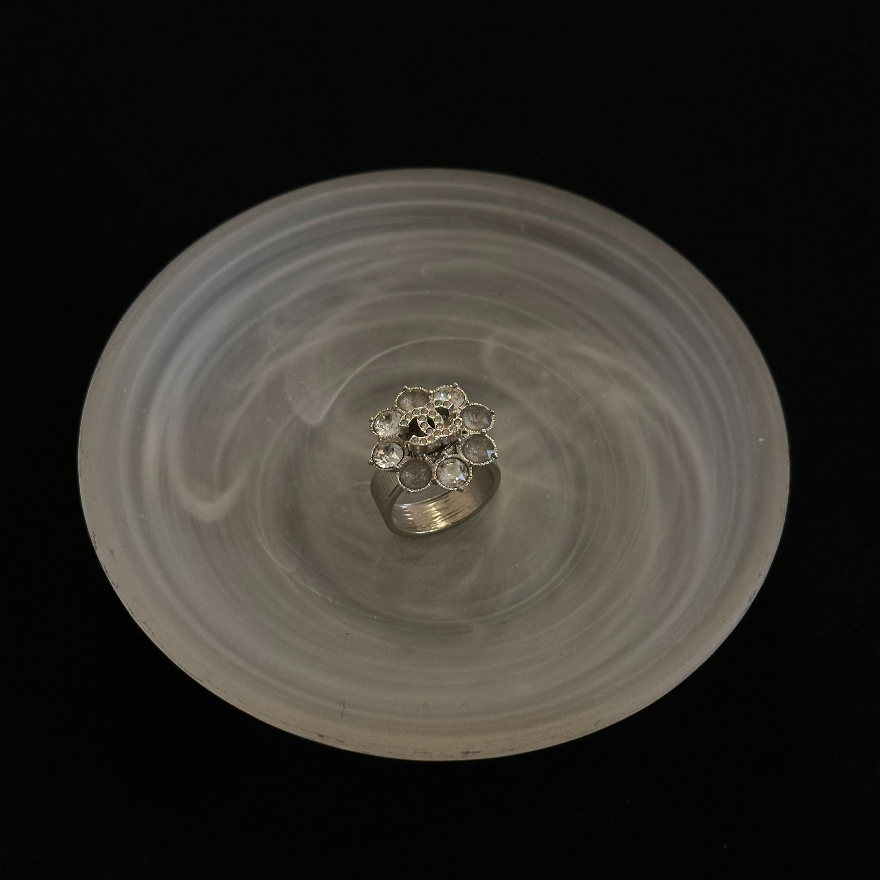 C Sunflower Rhinestone Ring