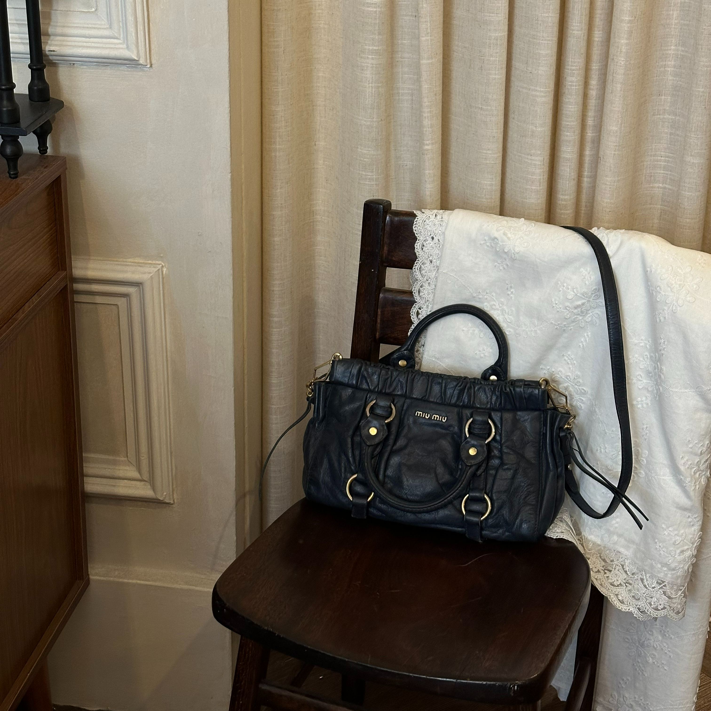 M Blue motorcycle bag