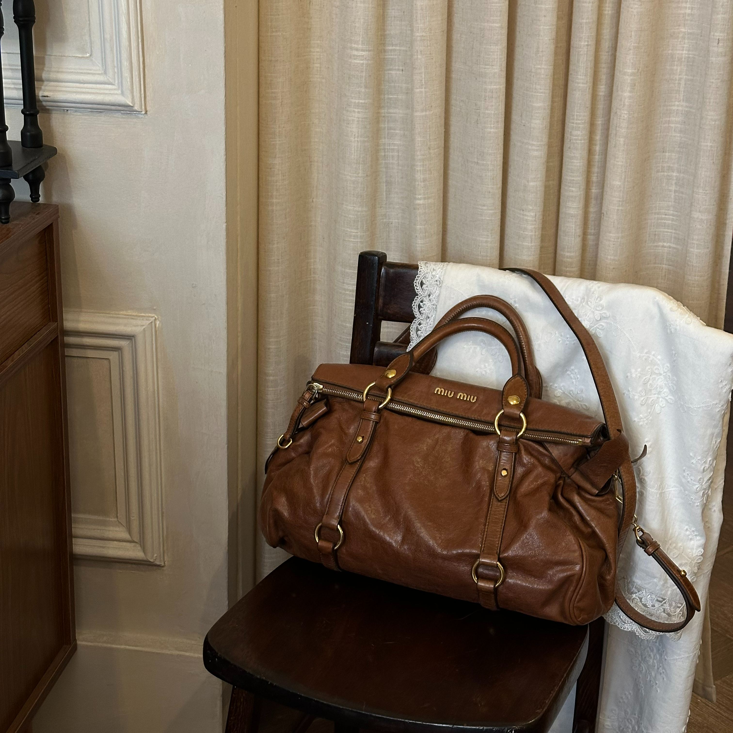 M Caramel Brown Bow Motorcycle Bag
