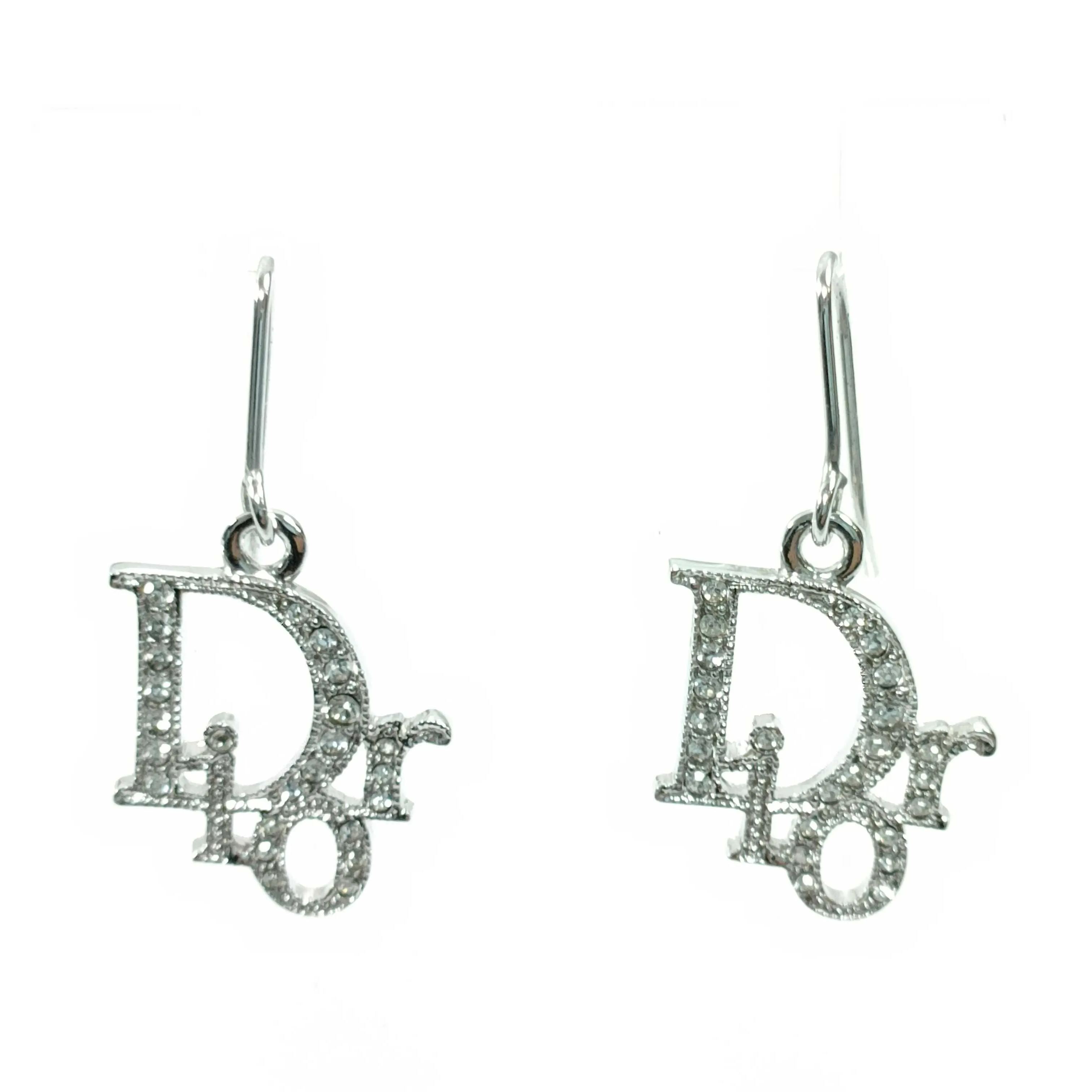 D Logo full diamond earrings