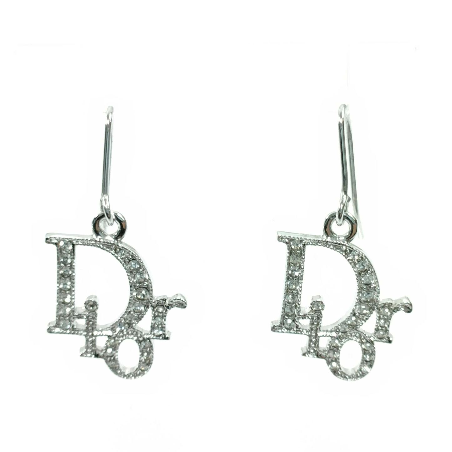 D Logo full diamond earrings