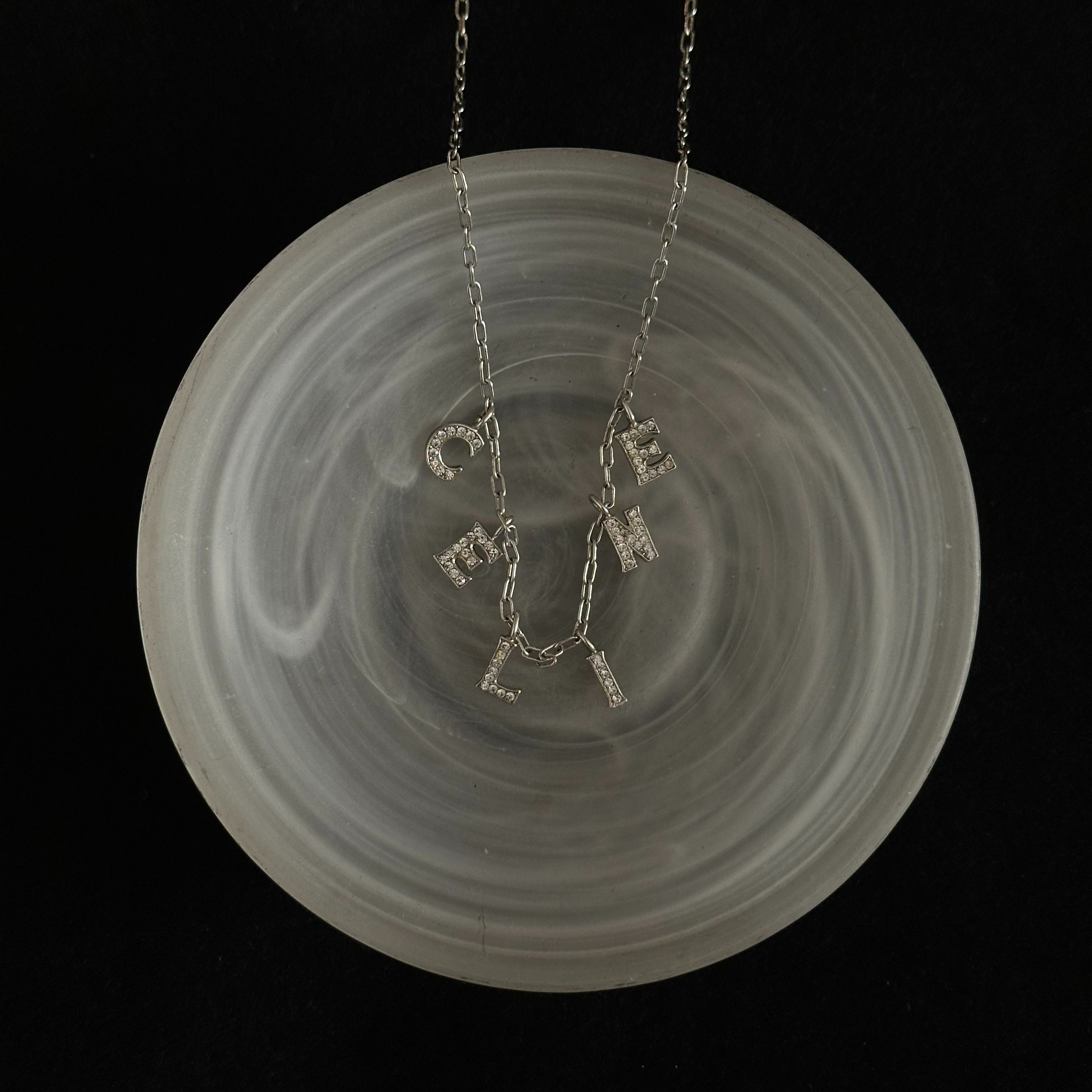 Ce Logo full diamond necklace