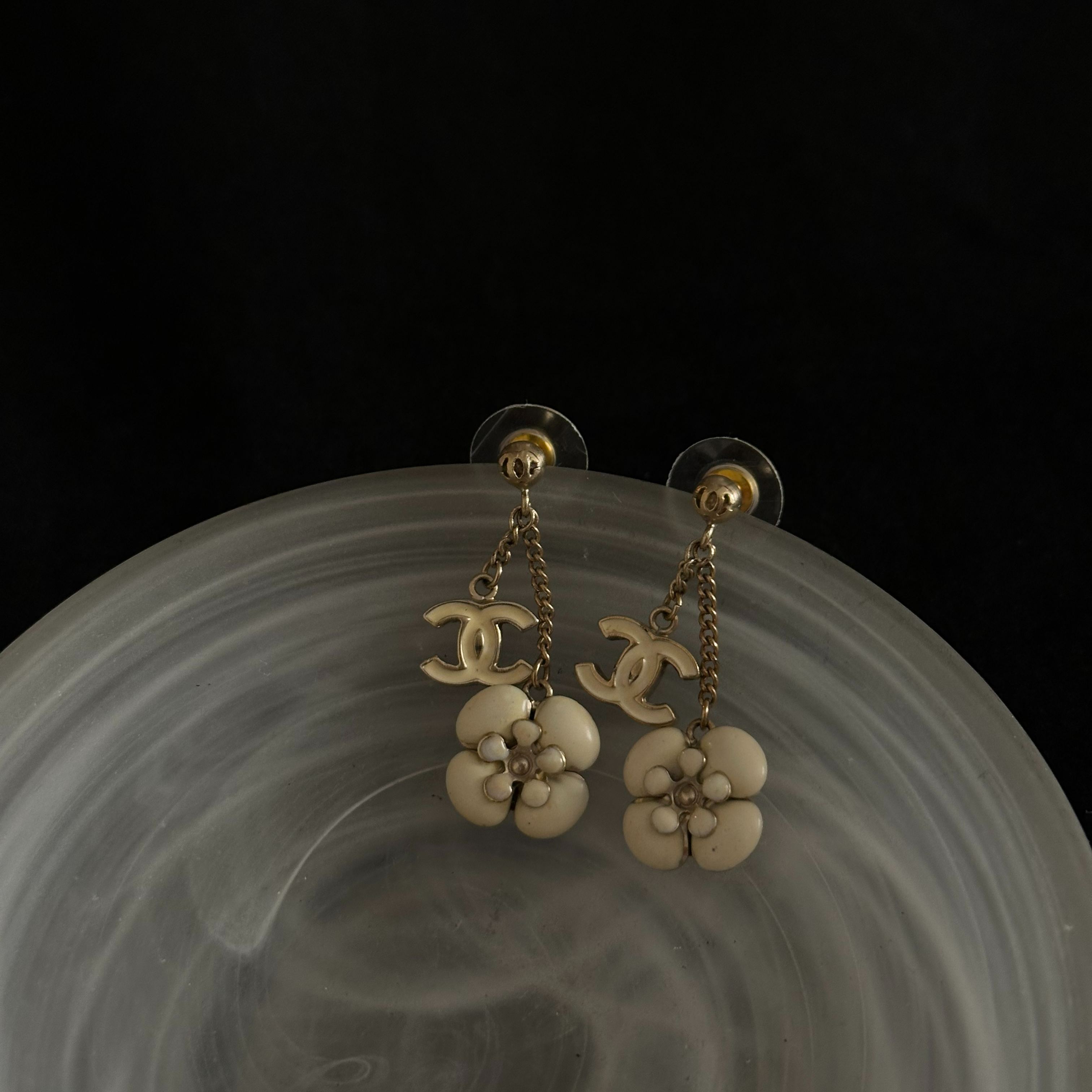 C Double C Camellia Pendant Earrings