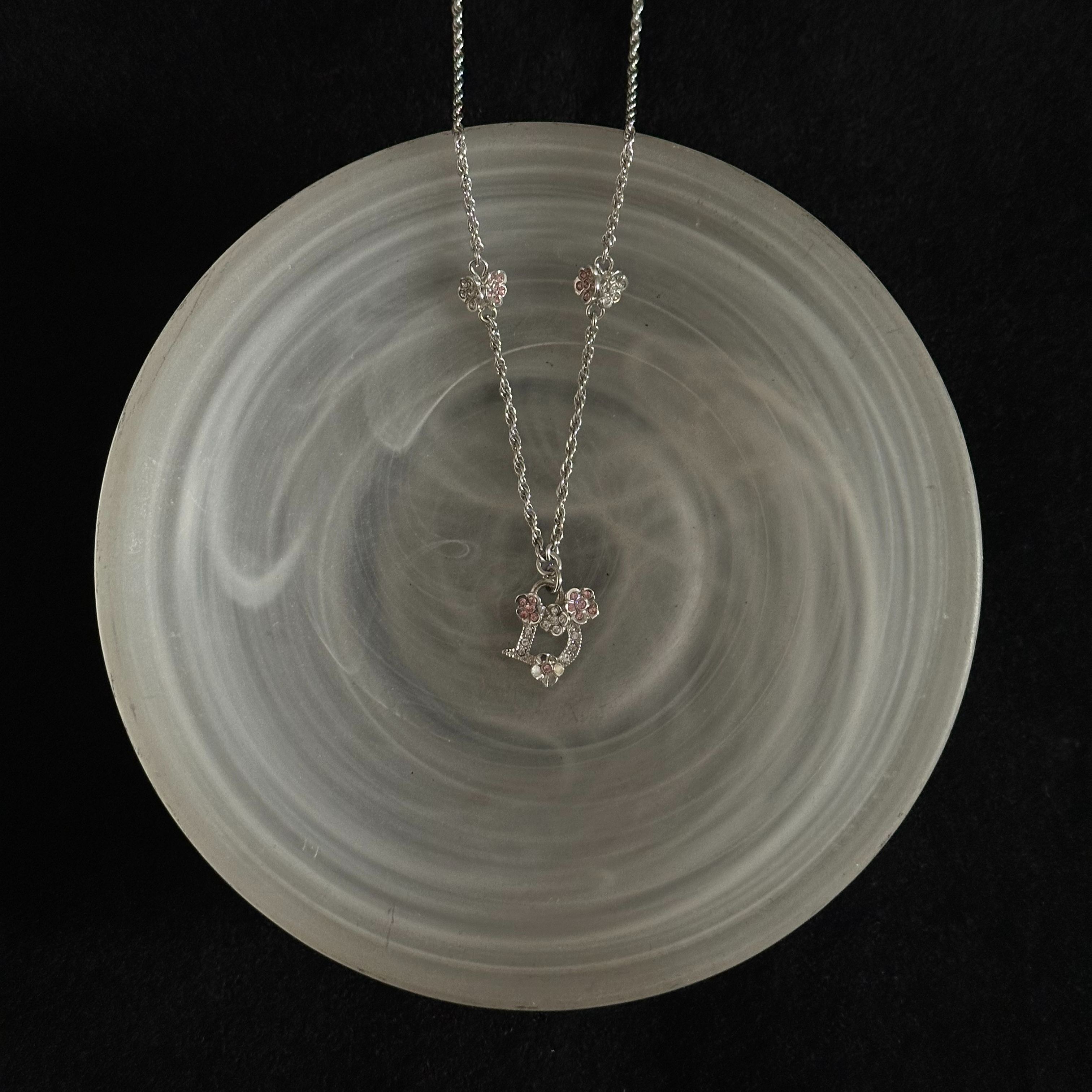 D D Pink Diamond Flower Necklace