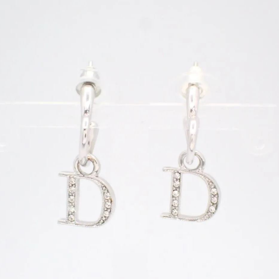 D Double D full diamond pendant earrings