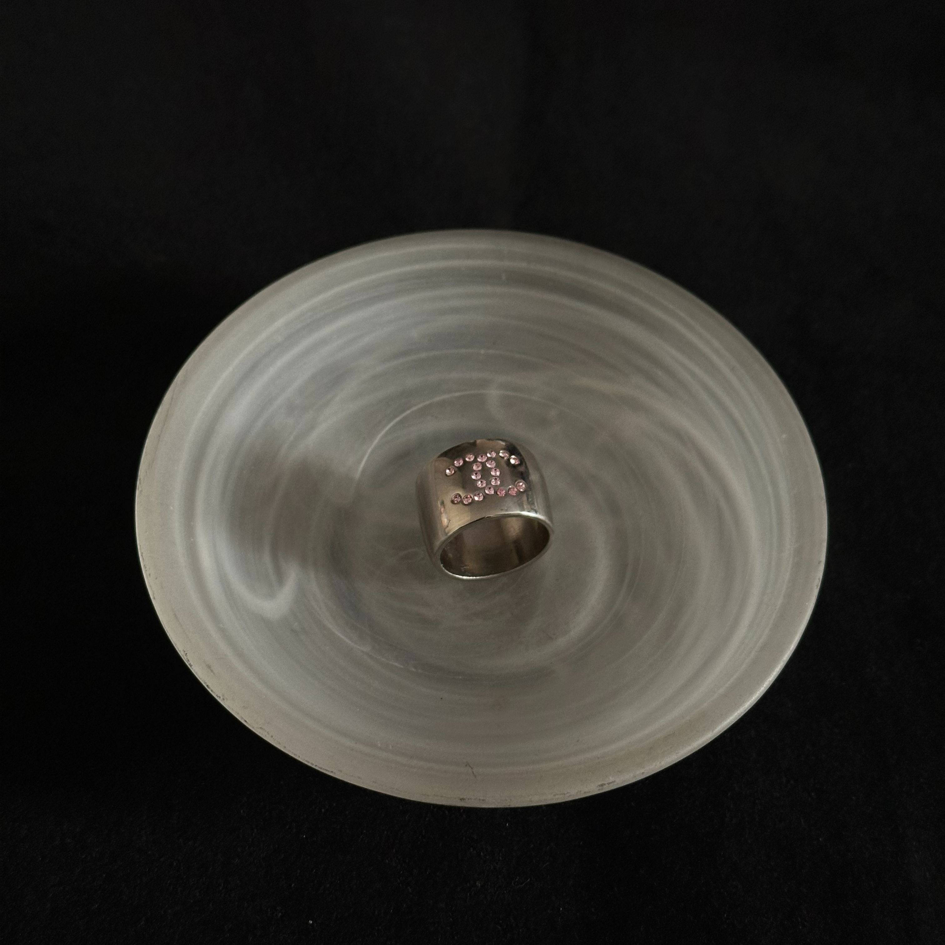 C Pink diamond silver ring