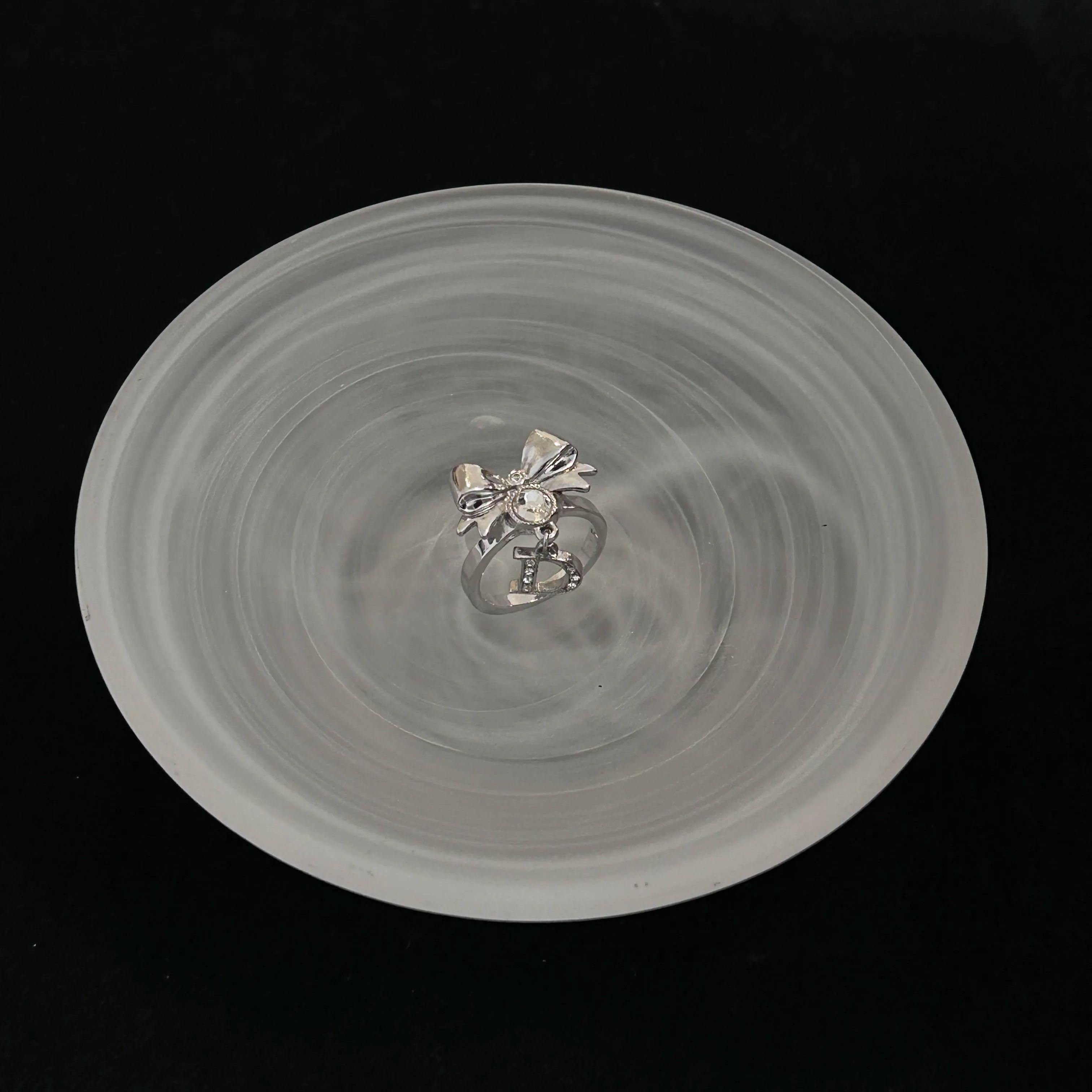 D Bow D pendant ring