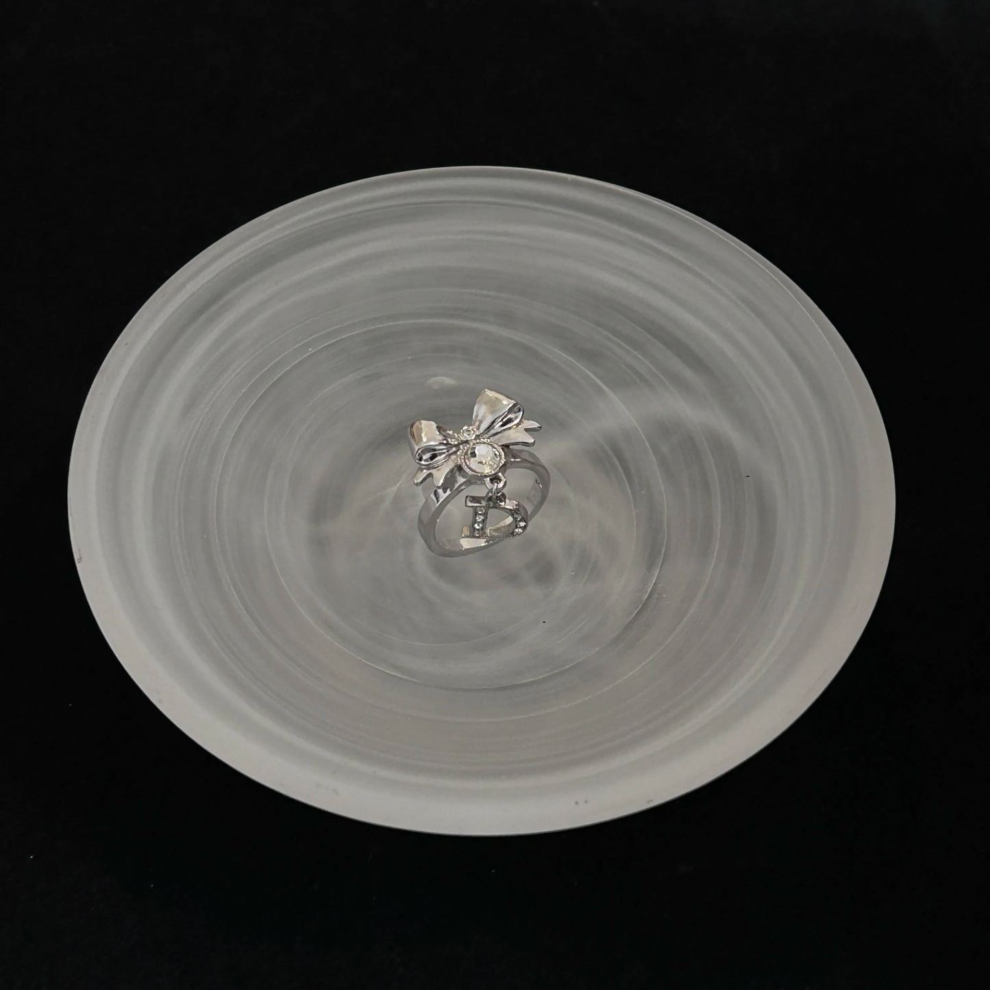 D Bow D pendant ring