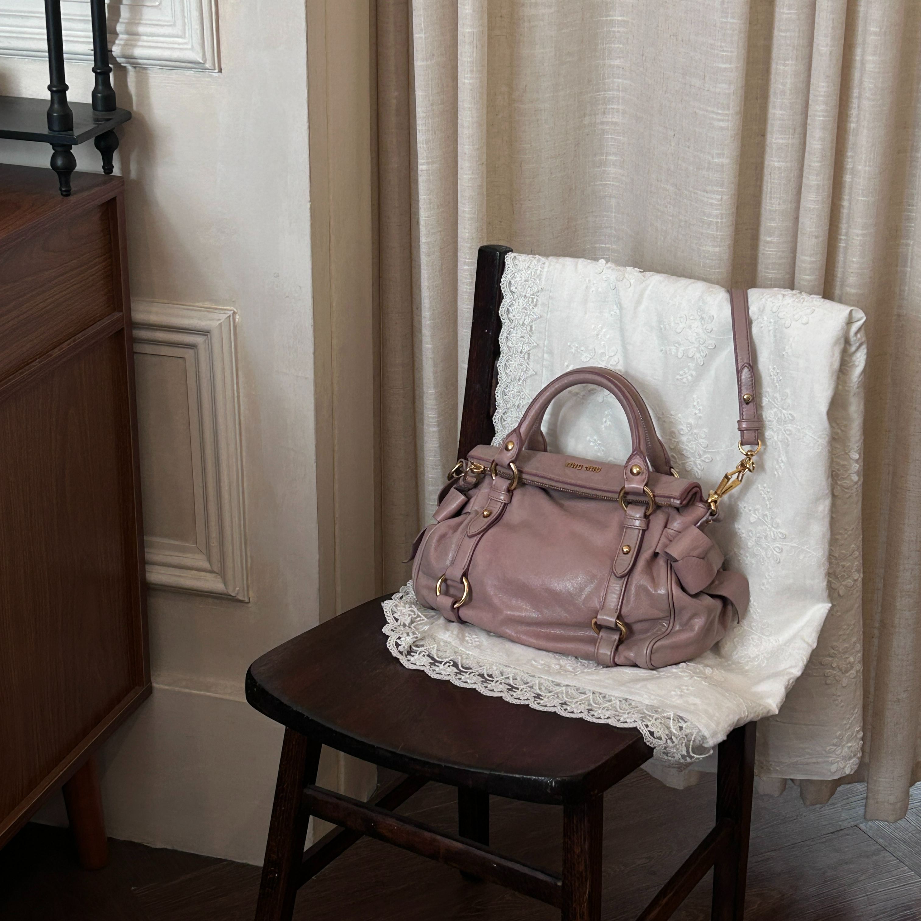 M Pink bow motorcycle bag