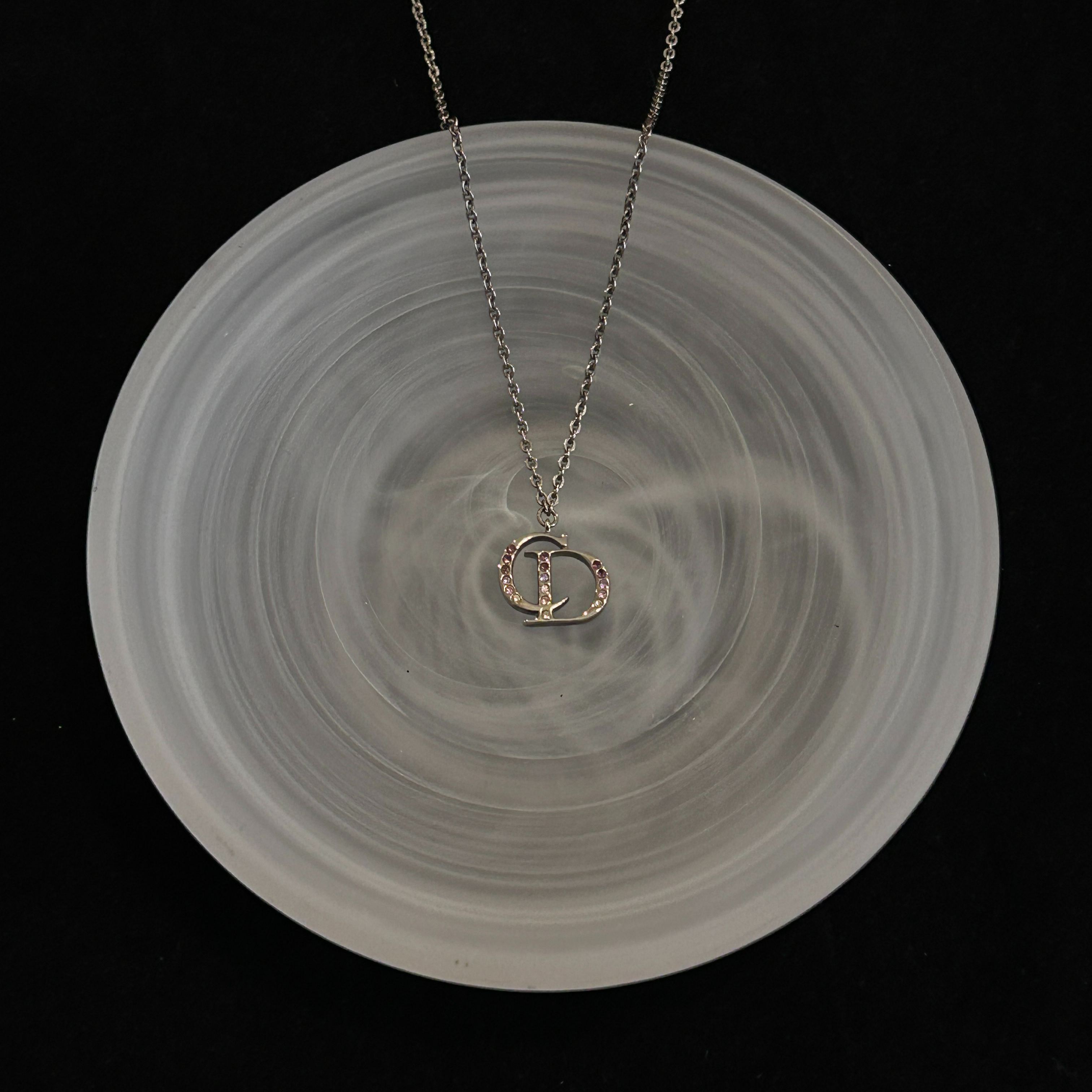 D CD Full Diamond pink Necklace