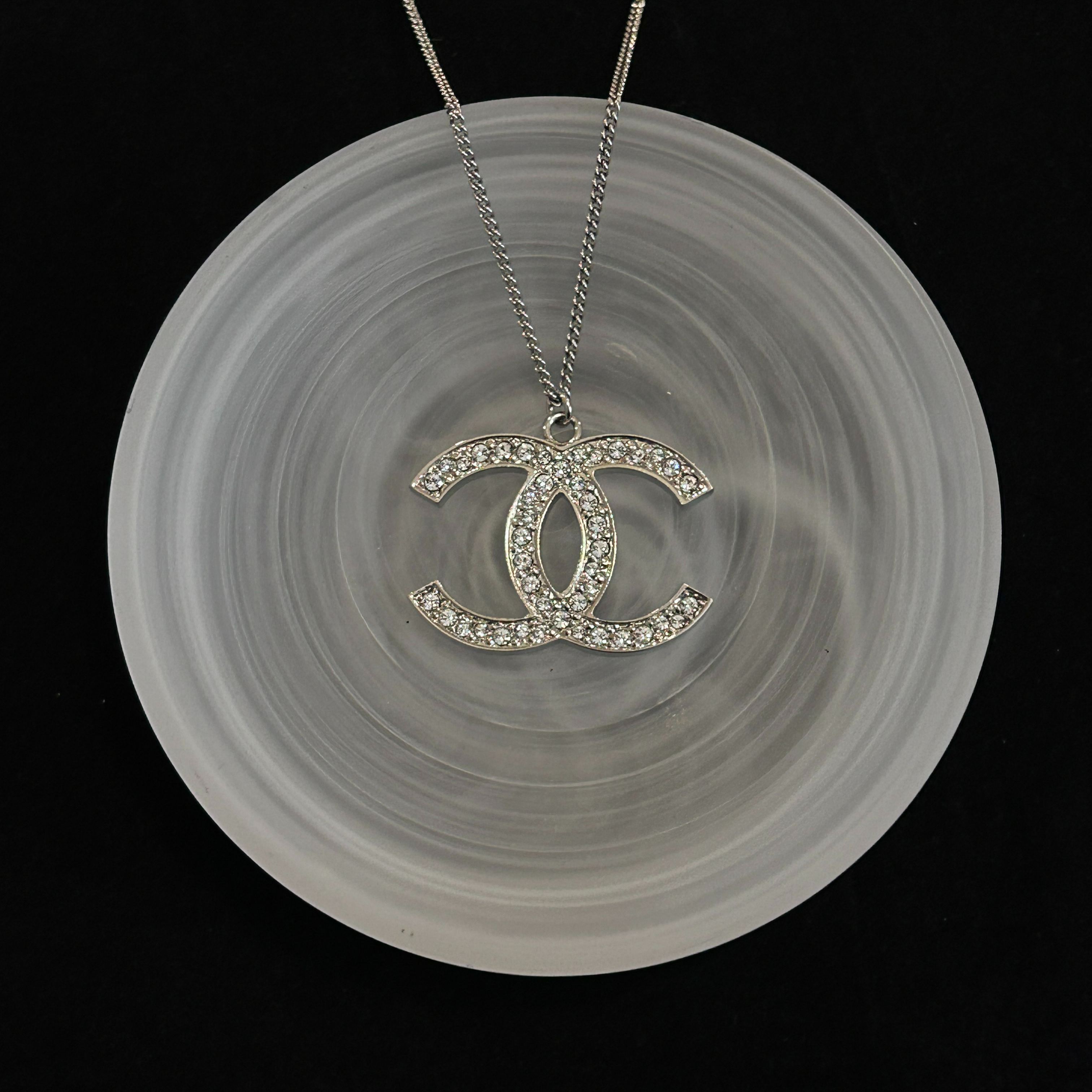 C Full diamond double C necklace