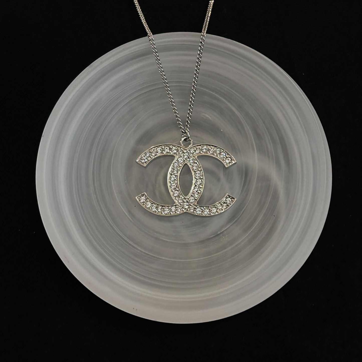 C Full diamond double C necklace