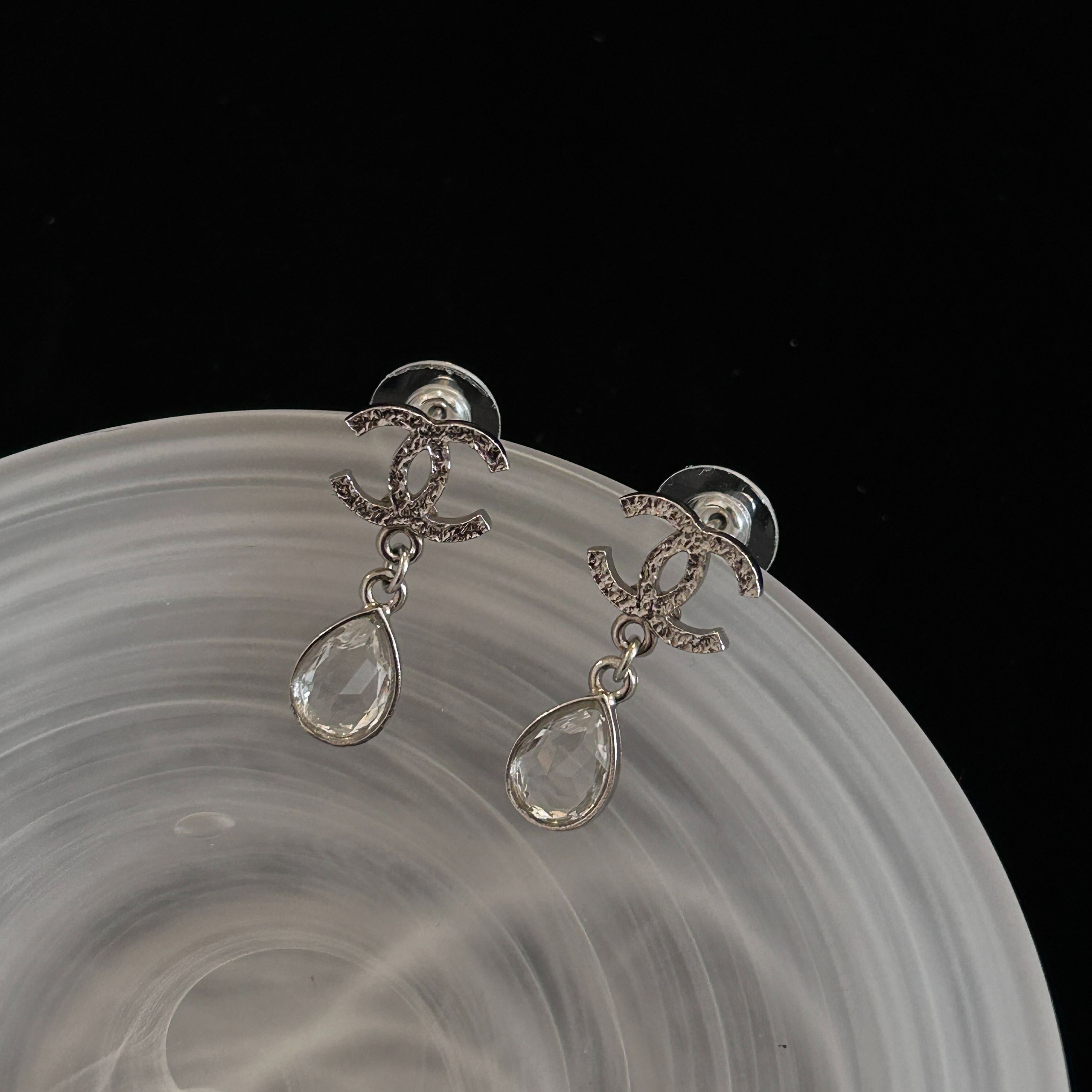 C Double C teardrop pendant earrings