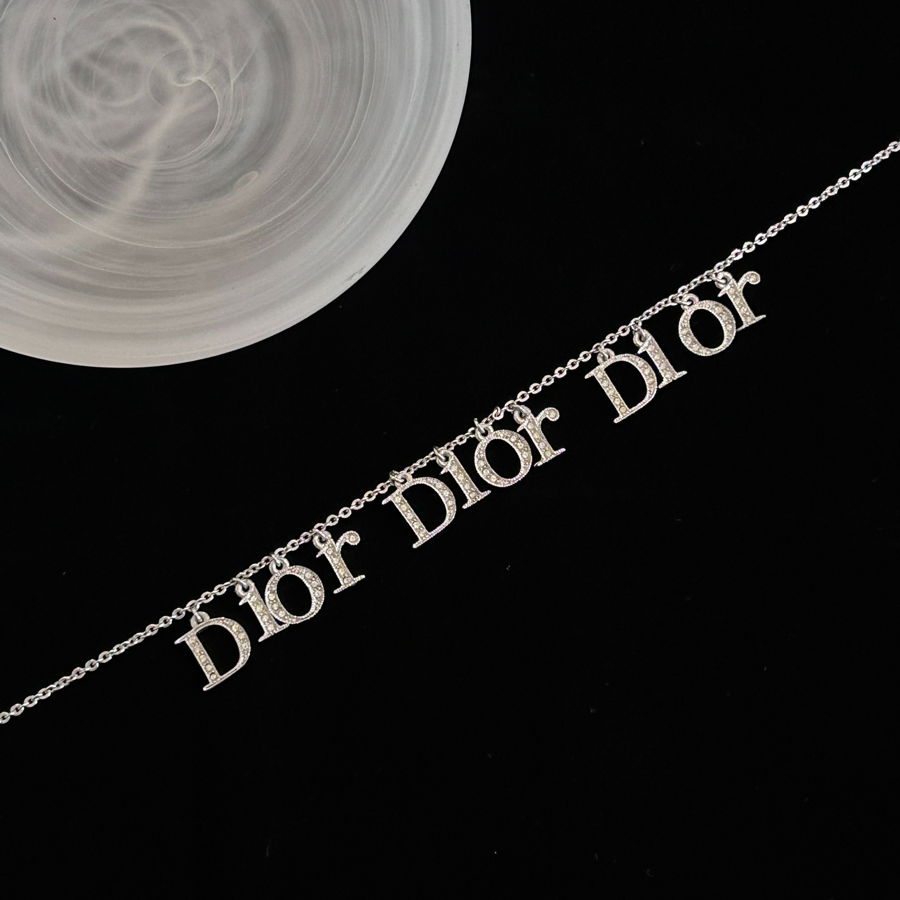 D Full diamond logo necklace