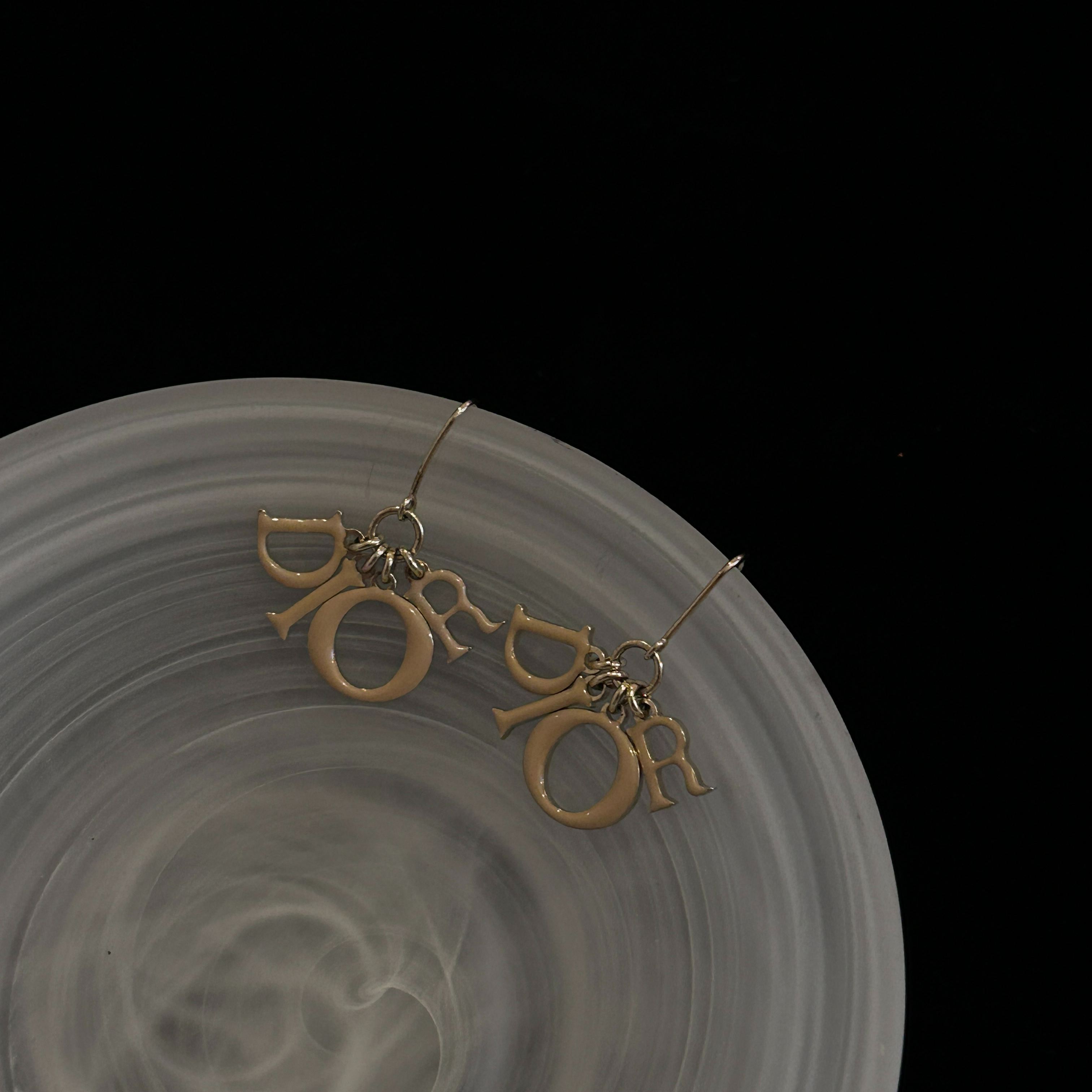 D Logo enamel earrings