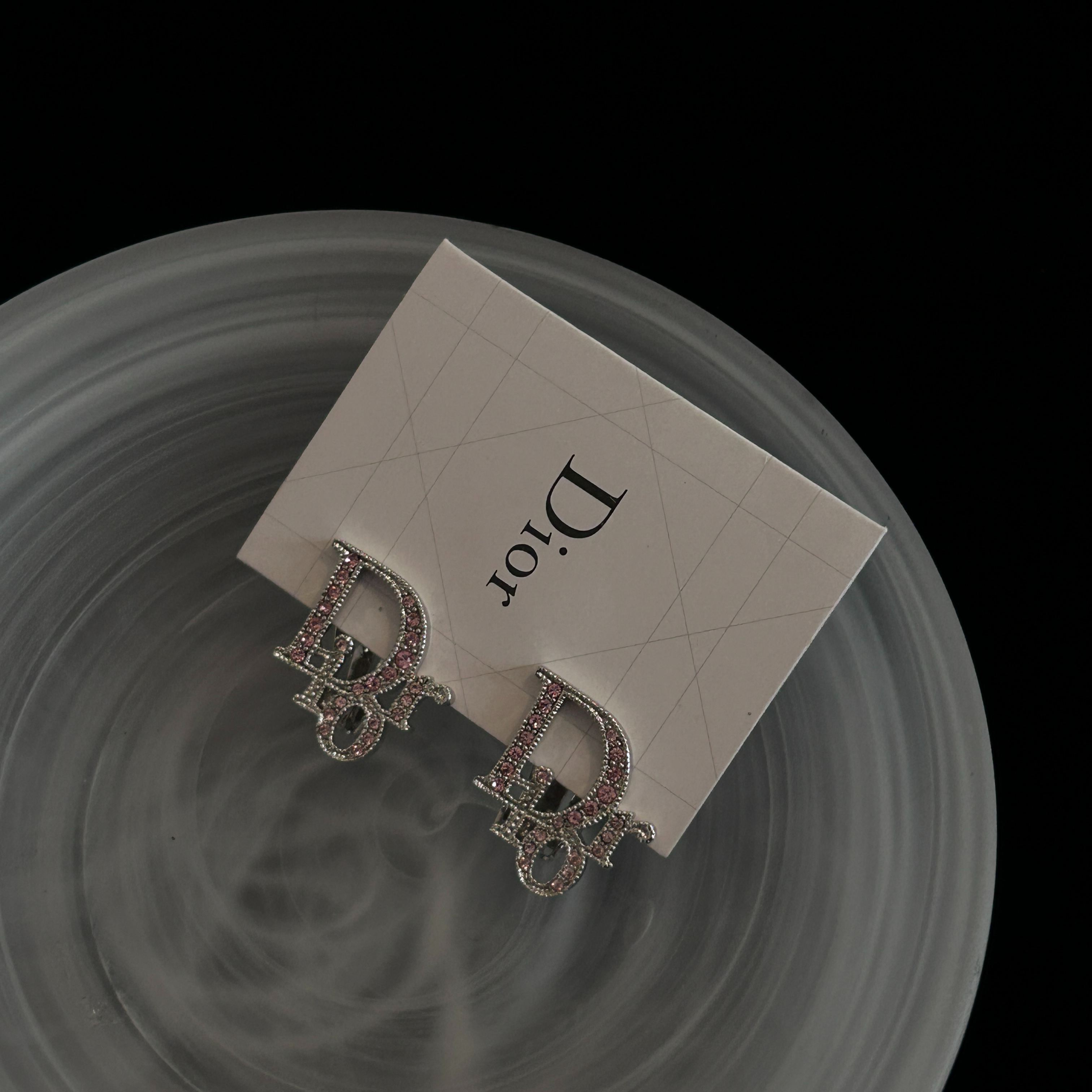 D Logo full diamond earrings