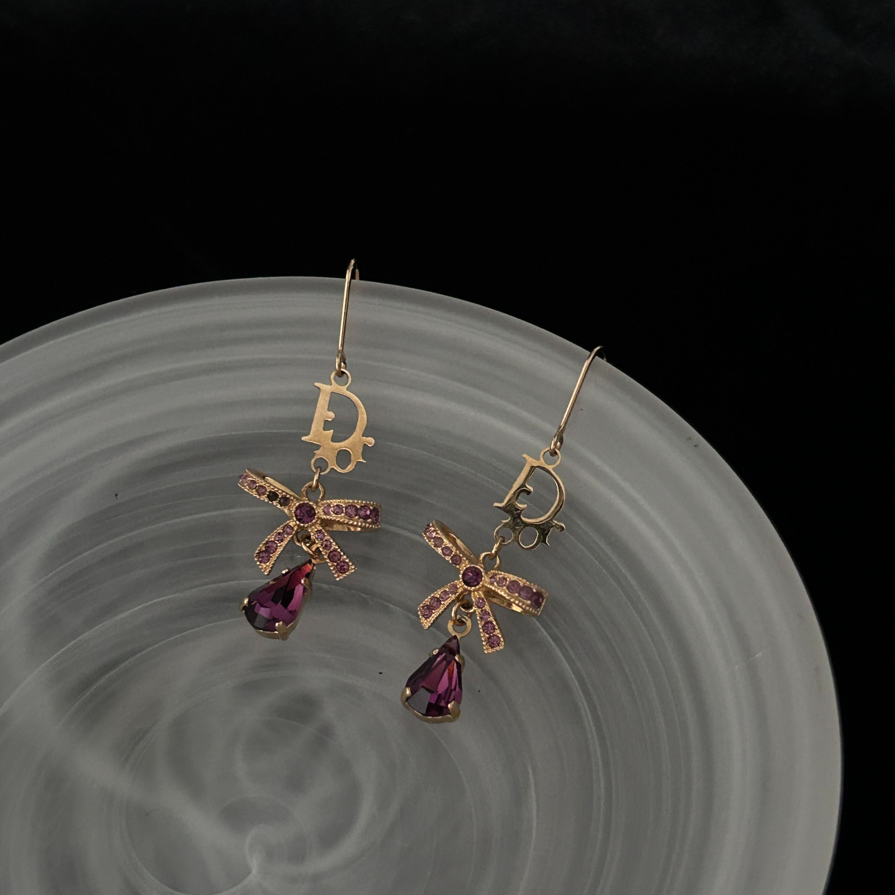 D Butterfly Diamond Teardrop Pendant earrings
