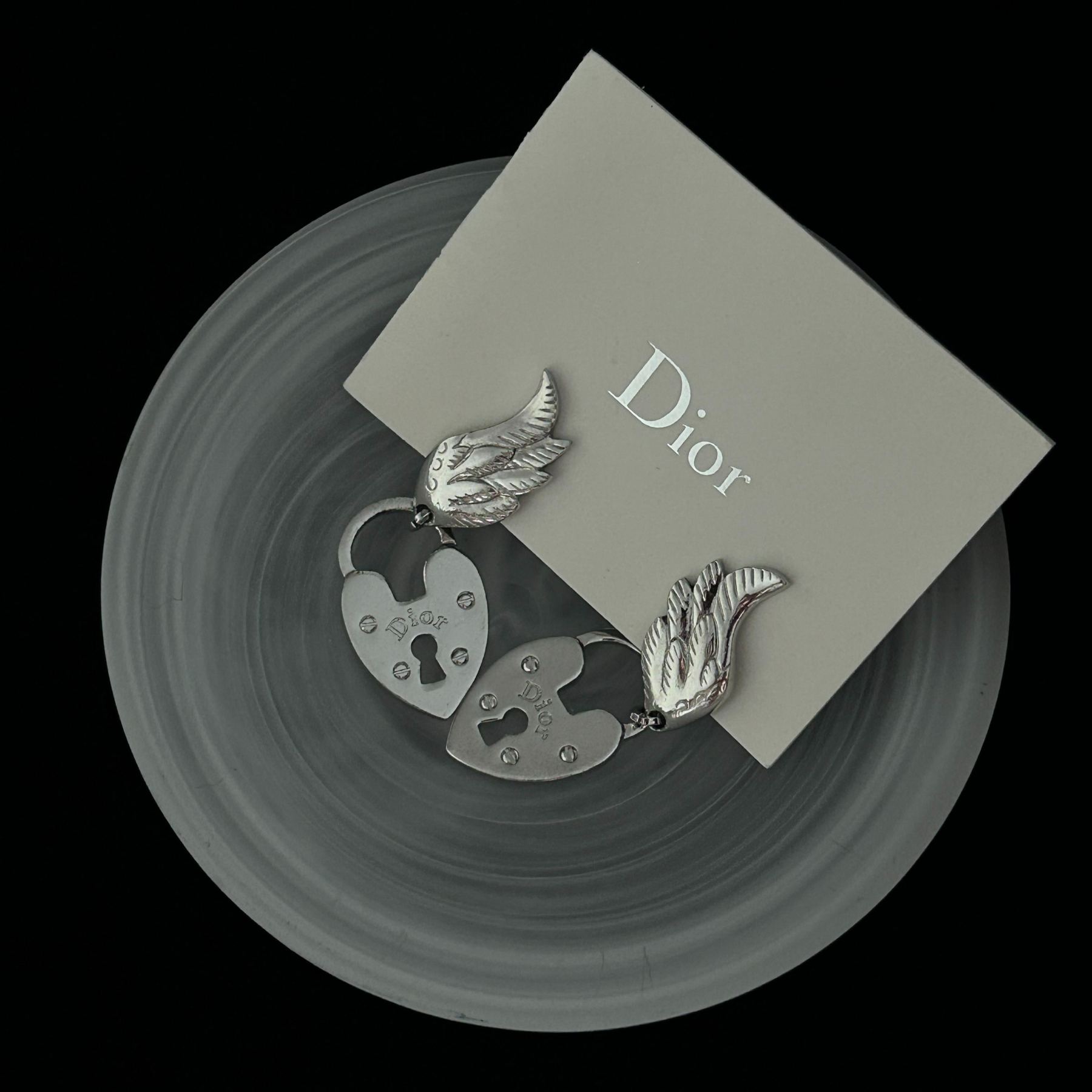 D Heart-shaped Wing Earrings