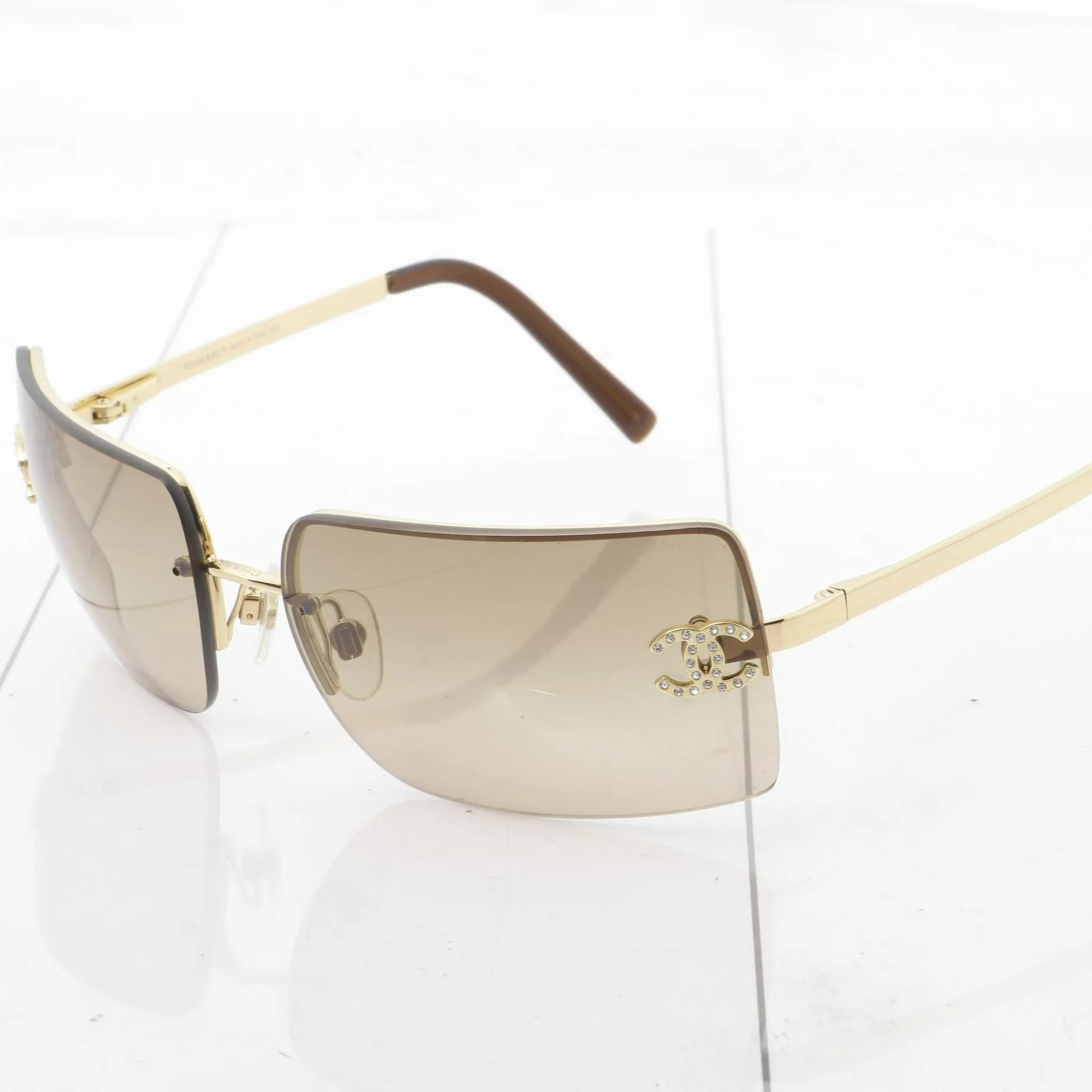 C Frameless gradient brown sunglasses