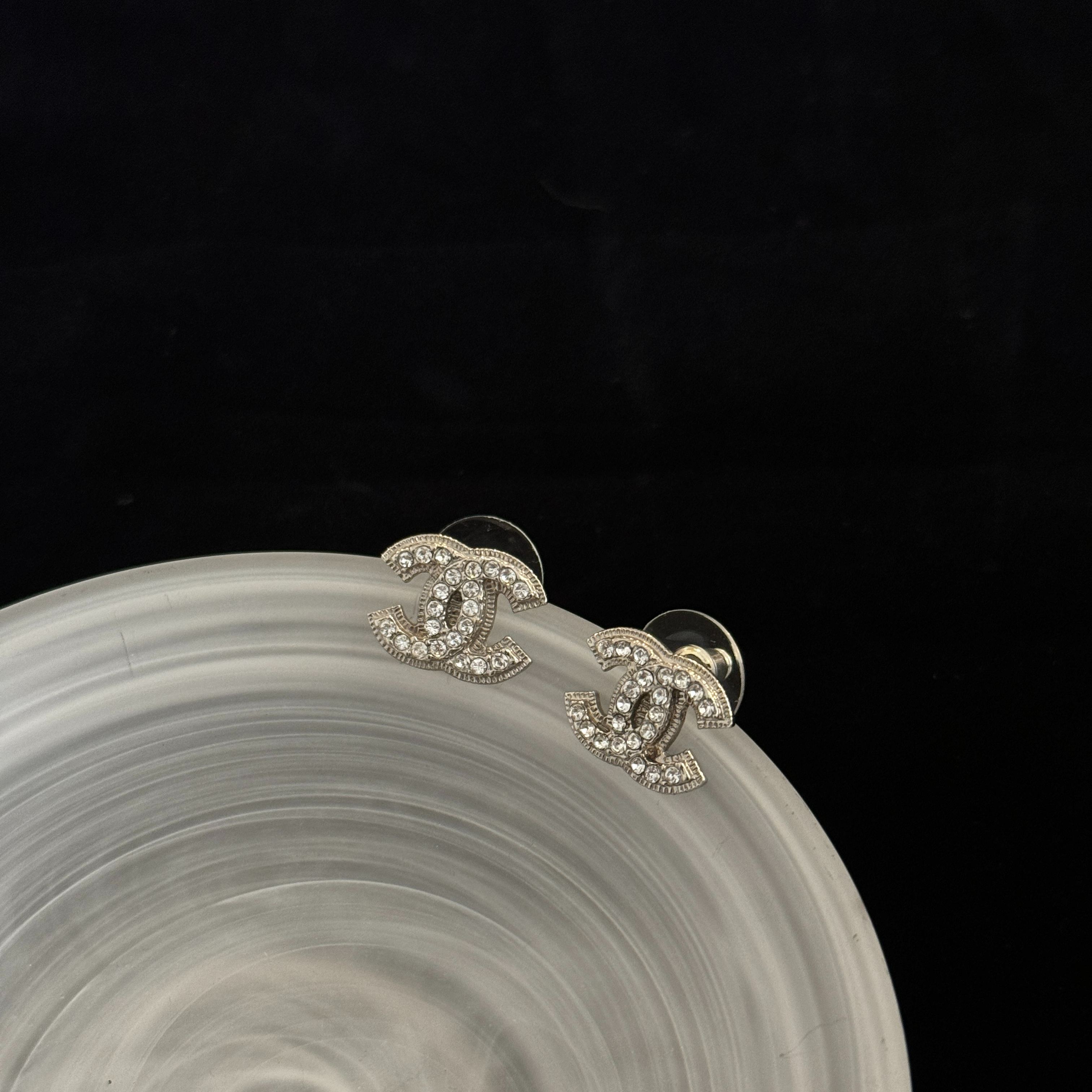 C Double C full diamond earrings
