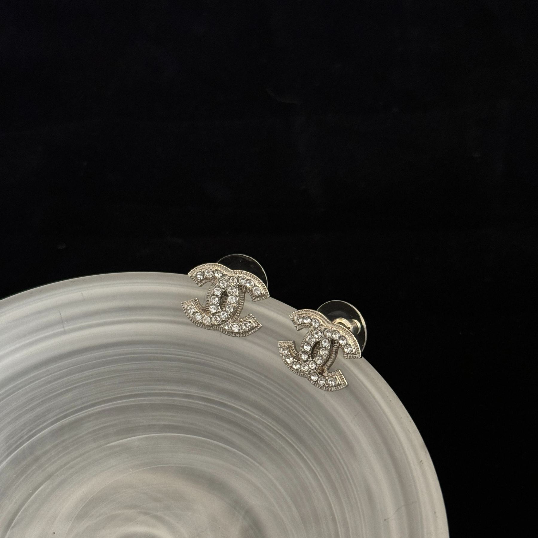 C Double C full diamond earrings
