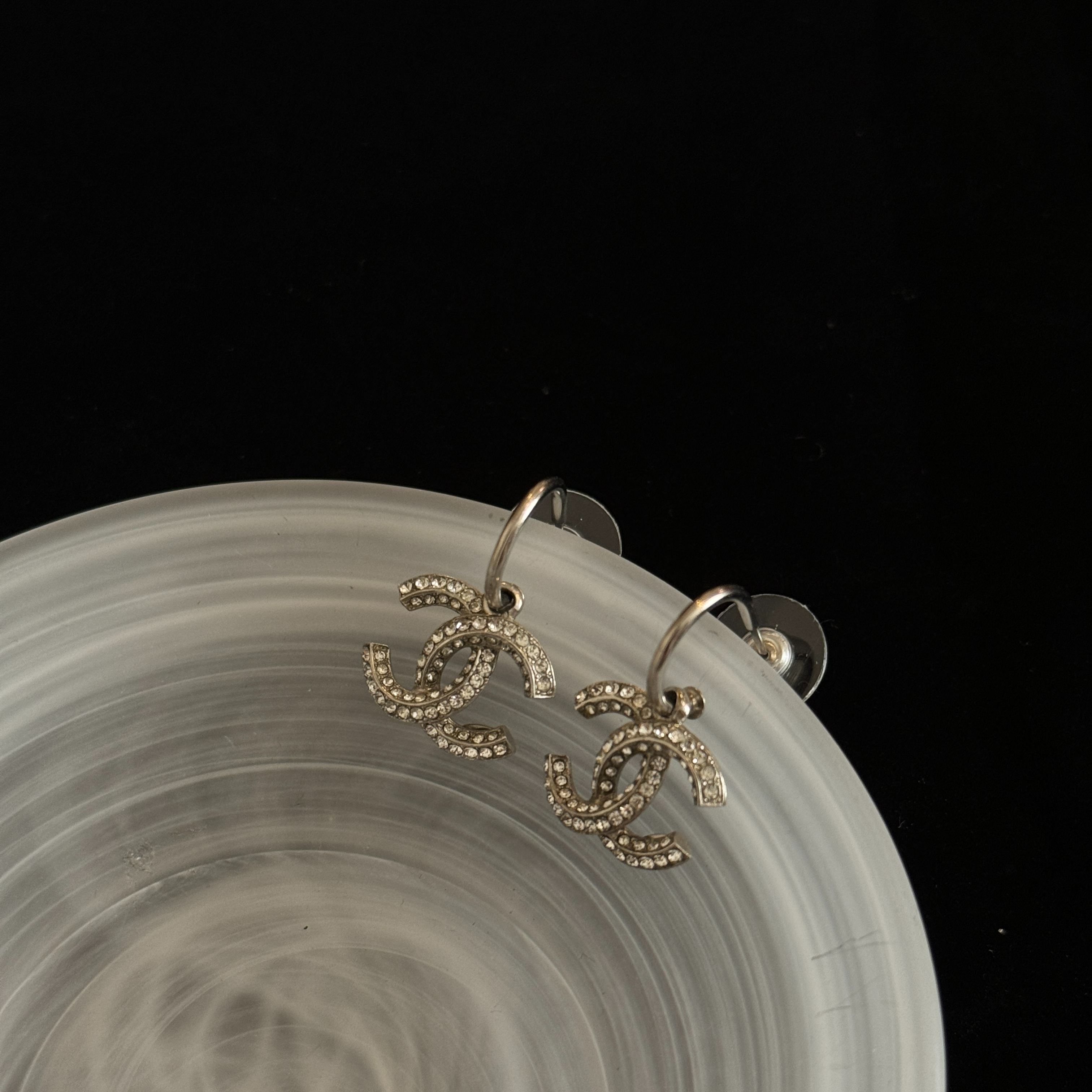 C Double C full diamond earrings