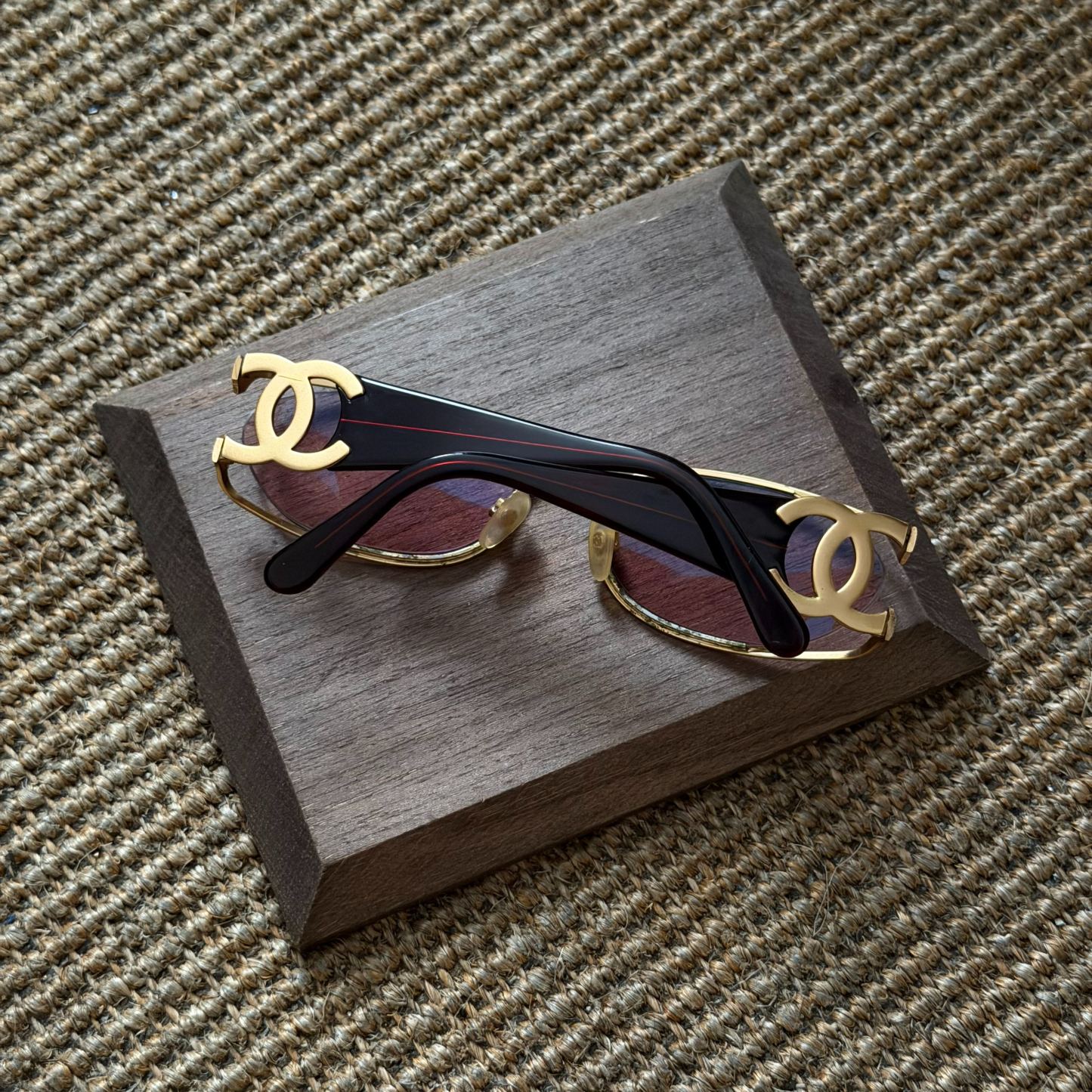 C Metal hollow logo sunglasses