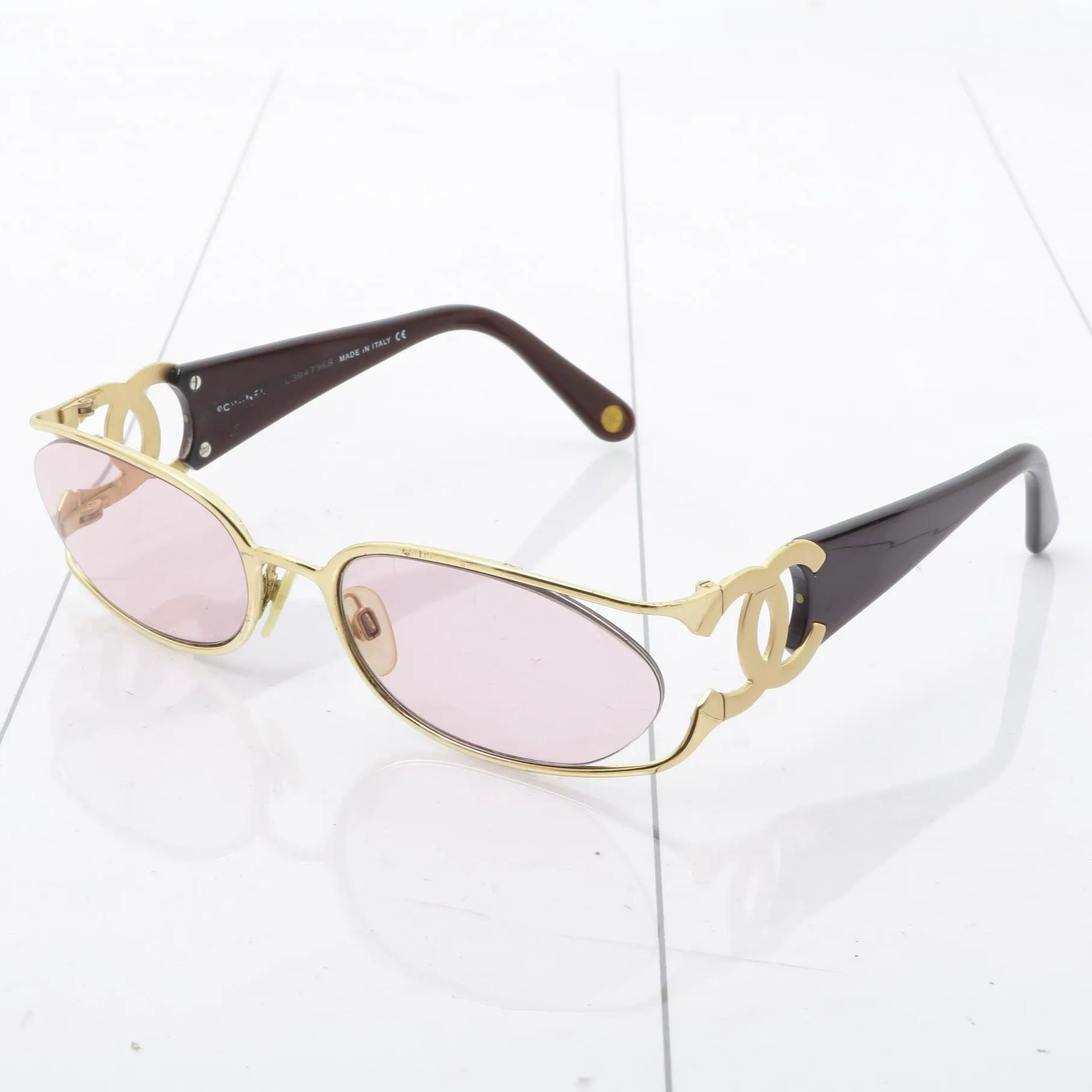 C Metal hollow logo sunglasses