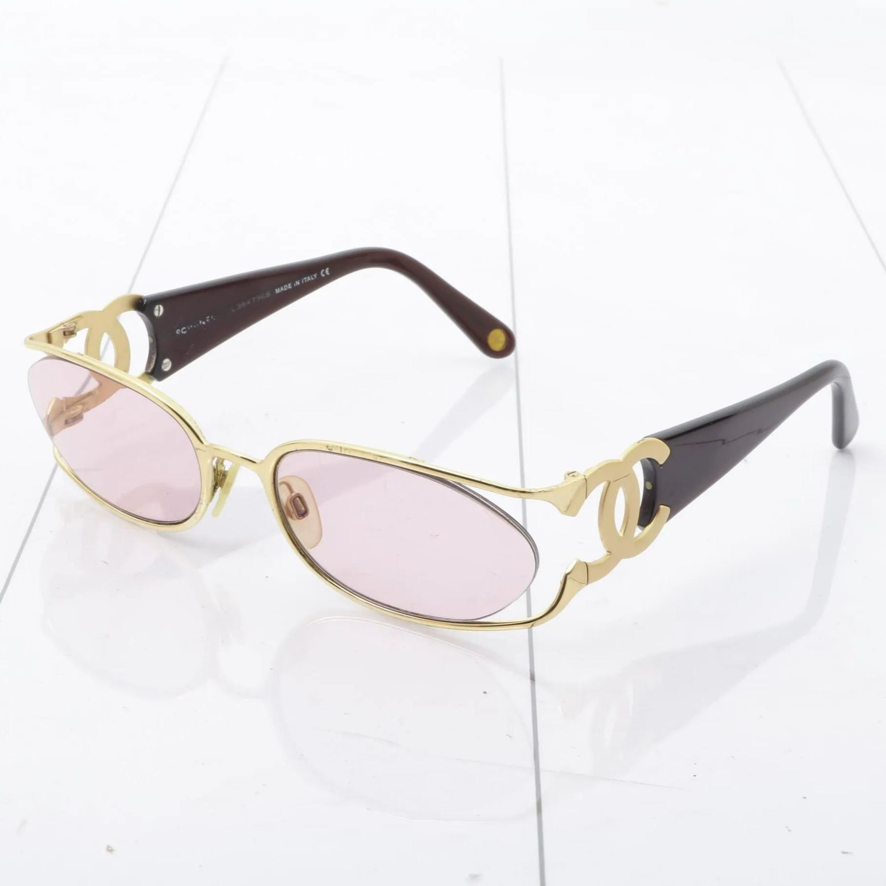 C Metal hollow logo sunglasses