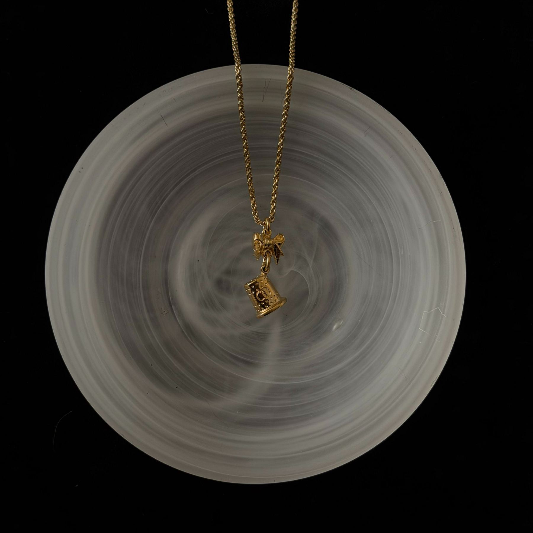 D Bow Gift Bell Necklace