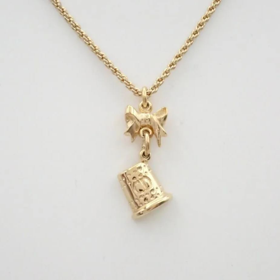 D Bow Gift Bell Necklace