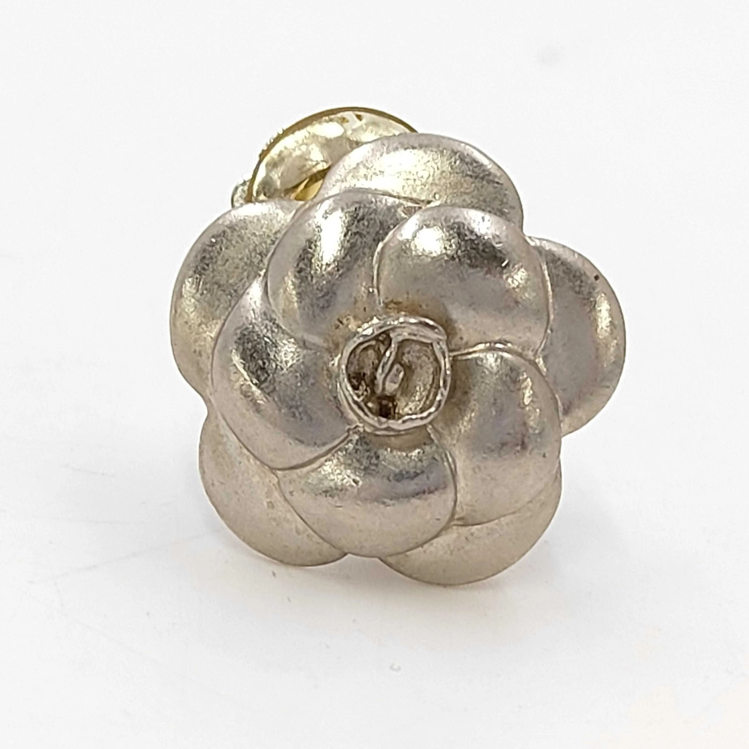 C Silver Camellia Single Earring